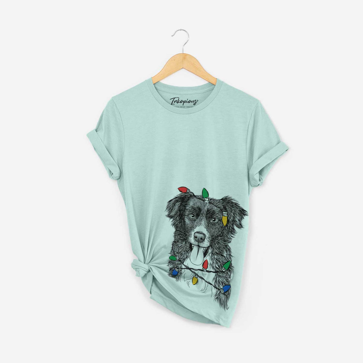 Christmas Lights Indi the Border Collie - Unisex Crewneck