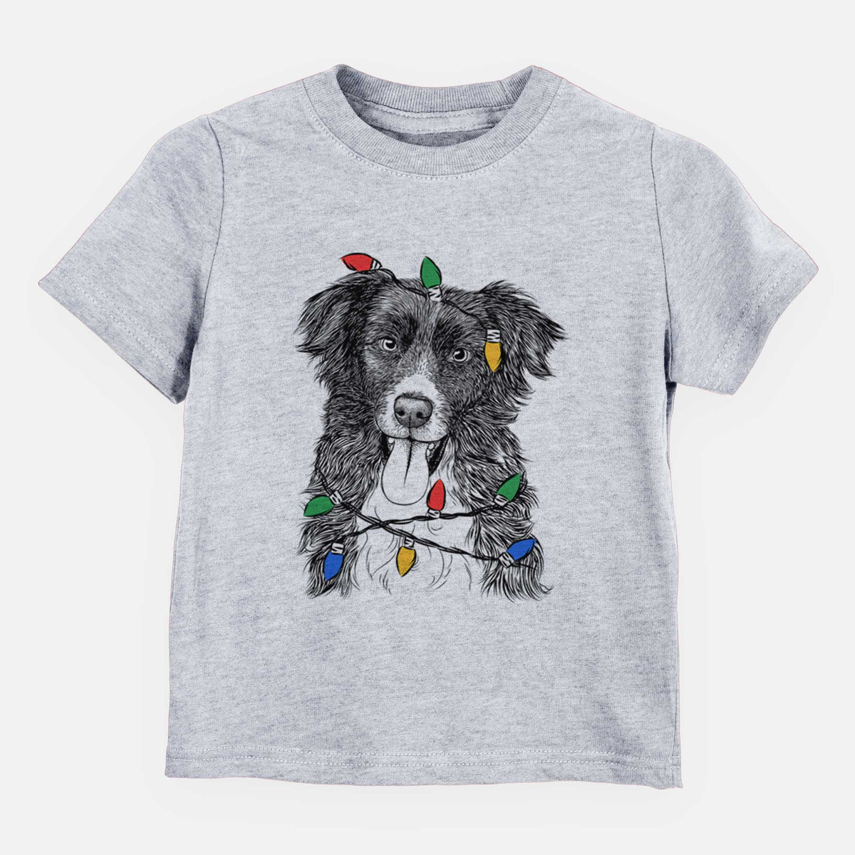 Christmas Lights Indi the Border Collie - Kids/Youth/Toddler Shirt