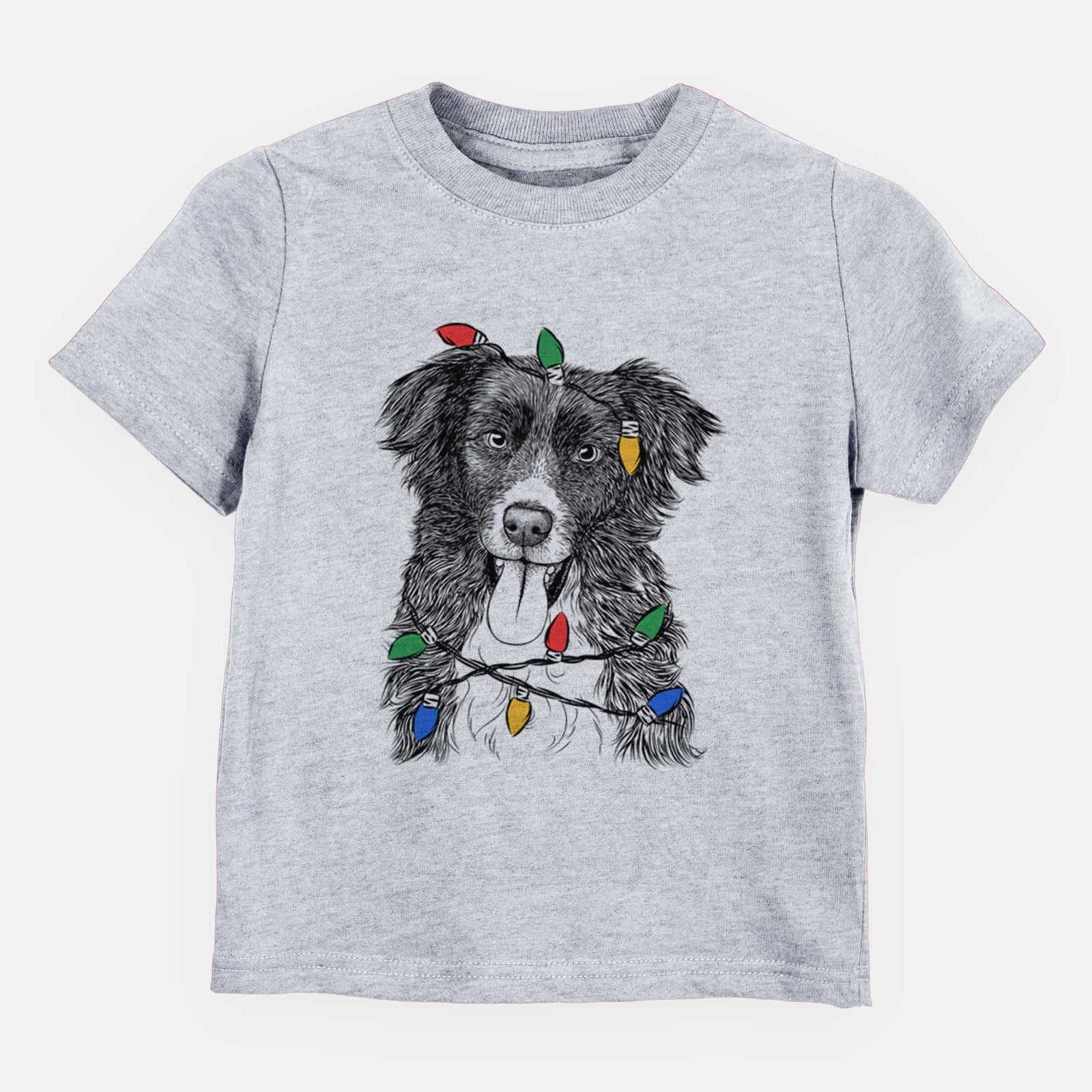 Christmas Lights Indi the Border Collie - Kids/Youth/Toddler Shirt