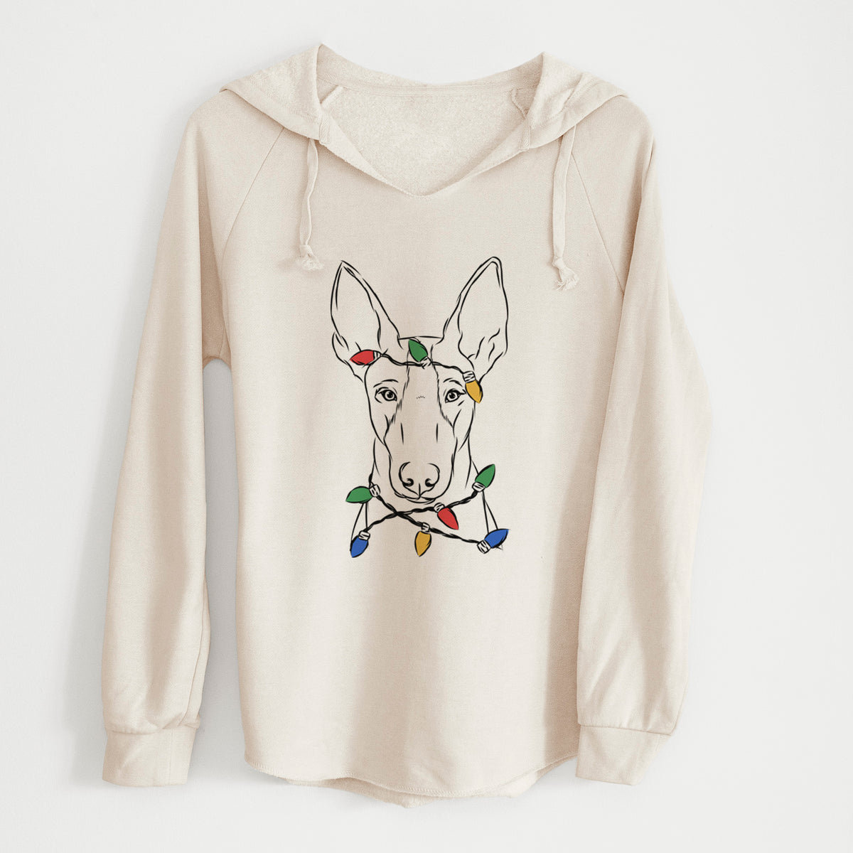 Christmas Lights Indy the Ibizan Hound - Cali Wave Hooded Sweatshirt