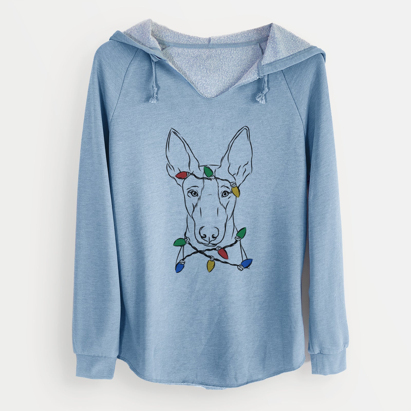 Christmas Lights Indy the Ibizan Hound - Cali Wave Hooded Sweatshirt
