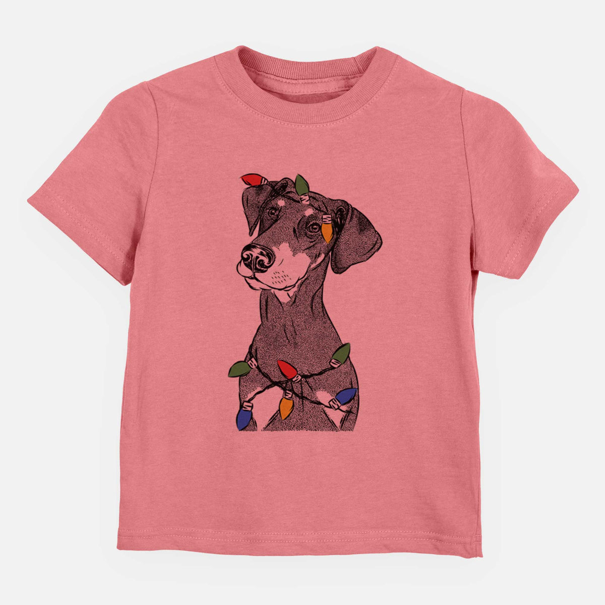 Christmas Lights Iroh the Doberman Pinscher - Kids/Youth/Toddler Shirt