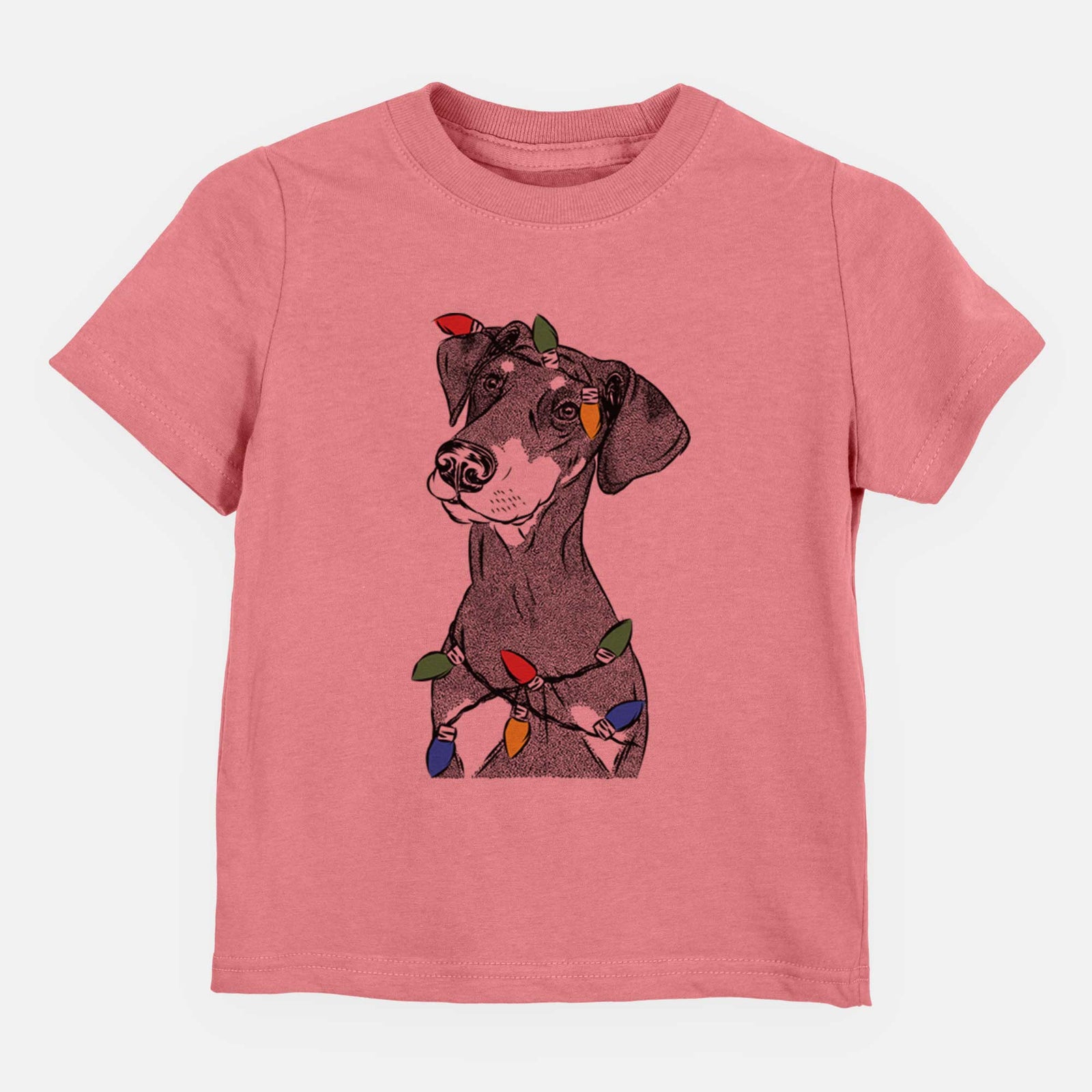 Christmas Lights Iroh the Doberman Pinscher - Kids/Youth/Toddler Shirt