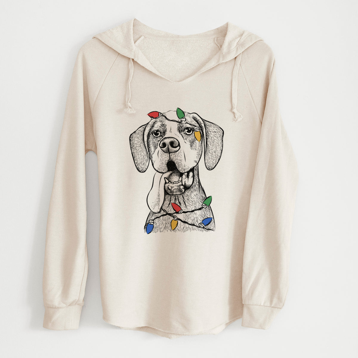 Christmas Lights Irwin the English Pointer - Cali Wave Hooded Sweatshirt