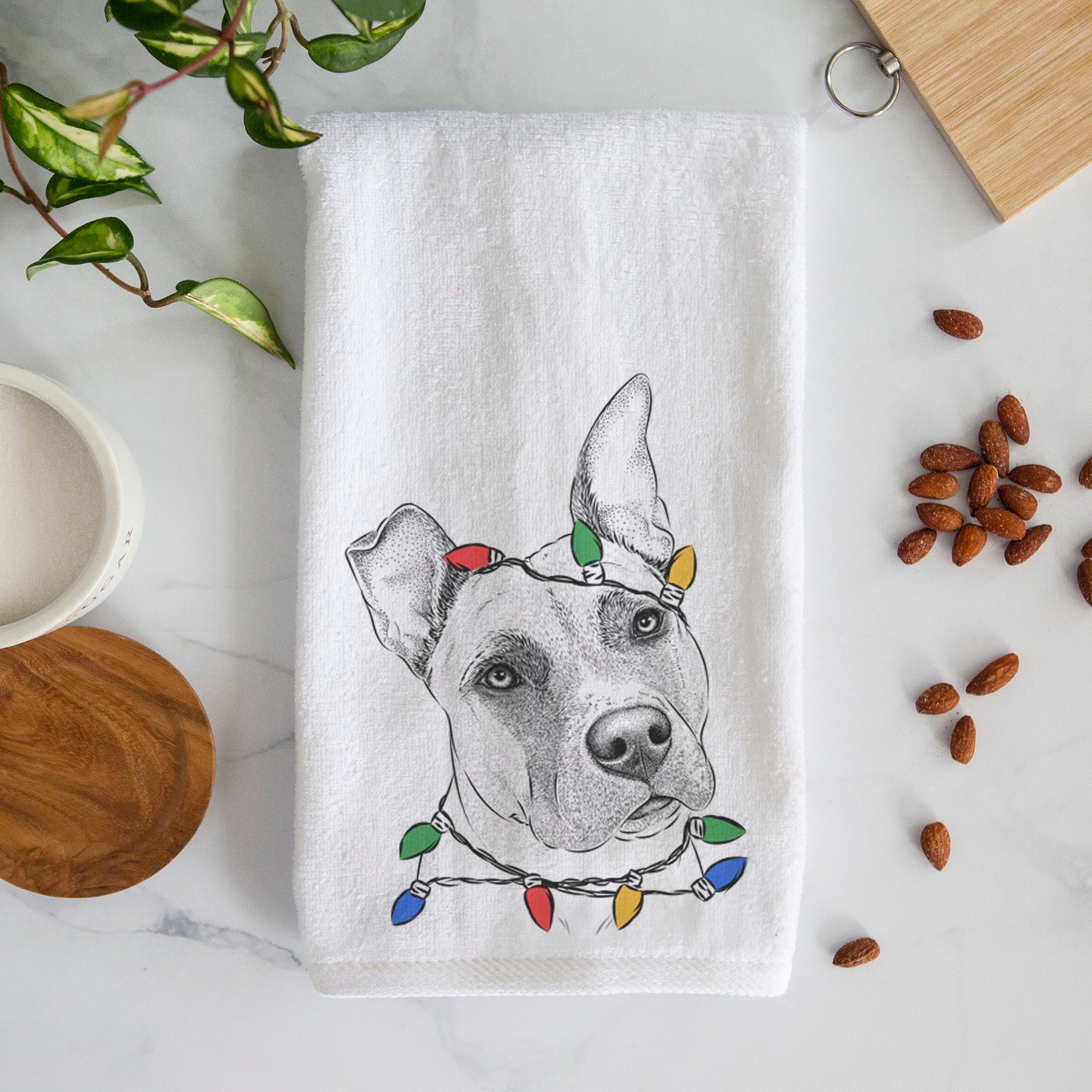 Ivy the Pitbull Mix Decorative Hand Towel