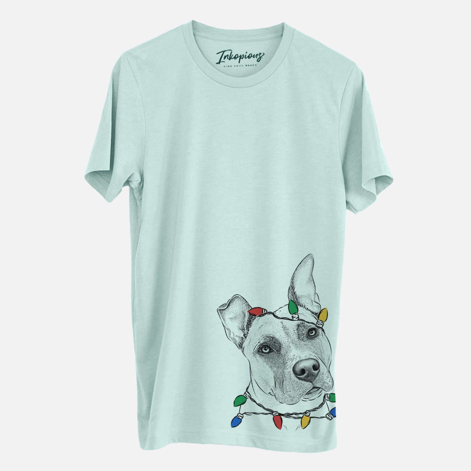 Christmas Lights Ivy the Pitbull Mix - Unisex Crewneck