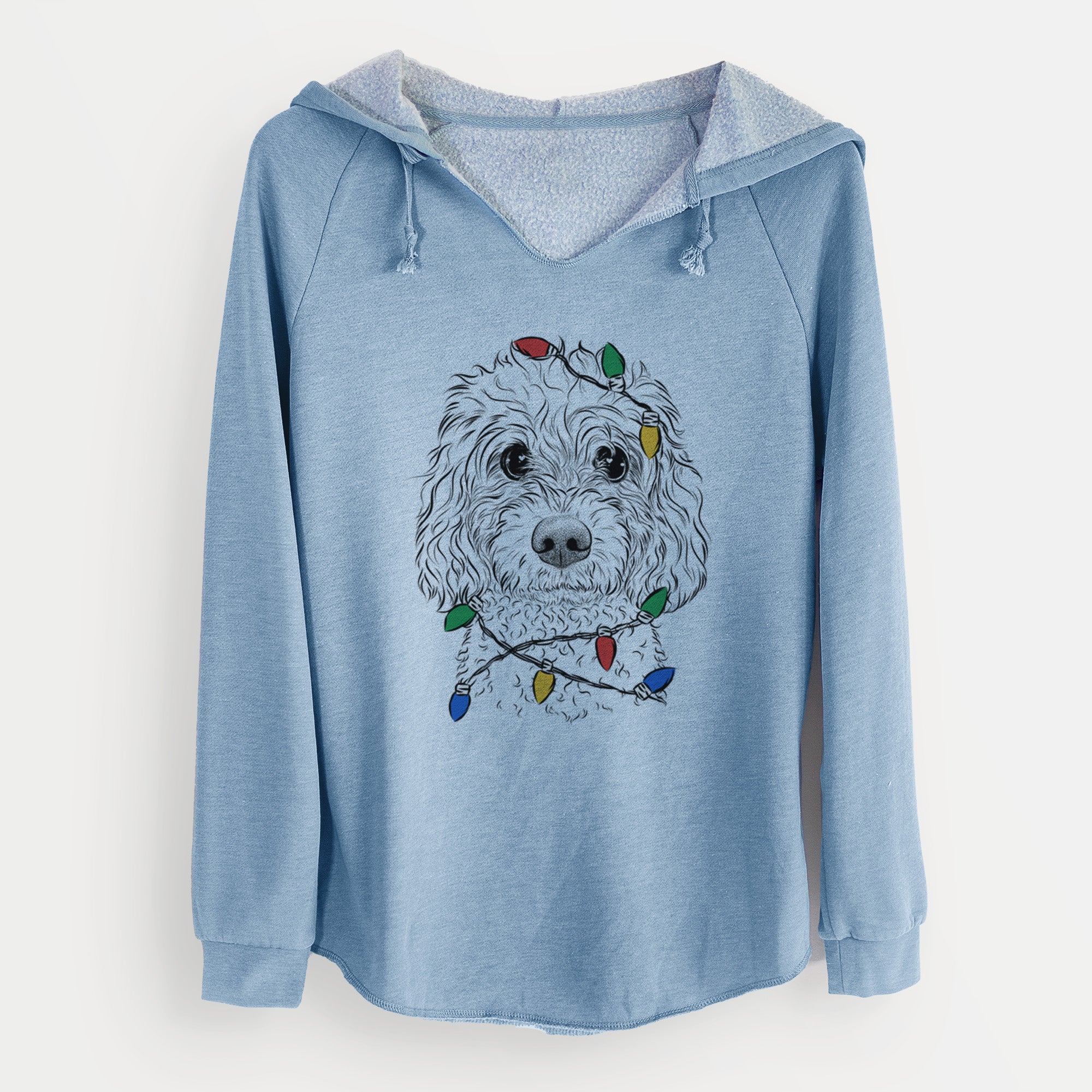 Christmas Lights Izzie the Cavachon - Cali Wave Hooded Sweatshirt