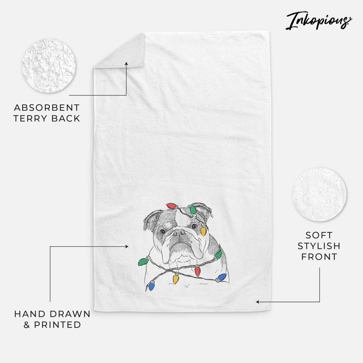 Jack the English Bulldog Decorative Hand Towel