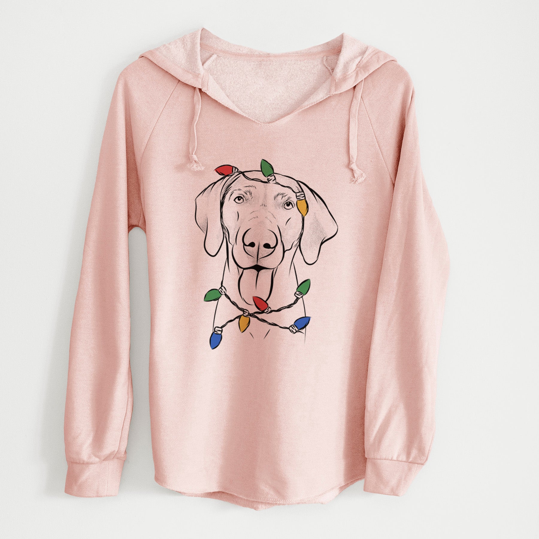 Christmas Lights Jackson the Weimaraner - Cali Wave Hooded Sweatshirt