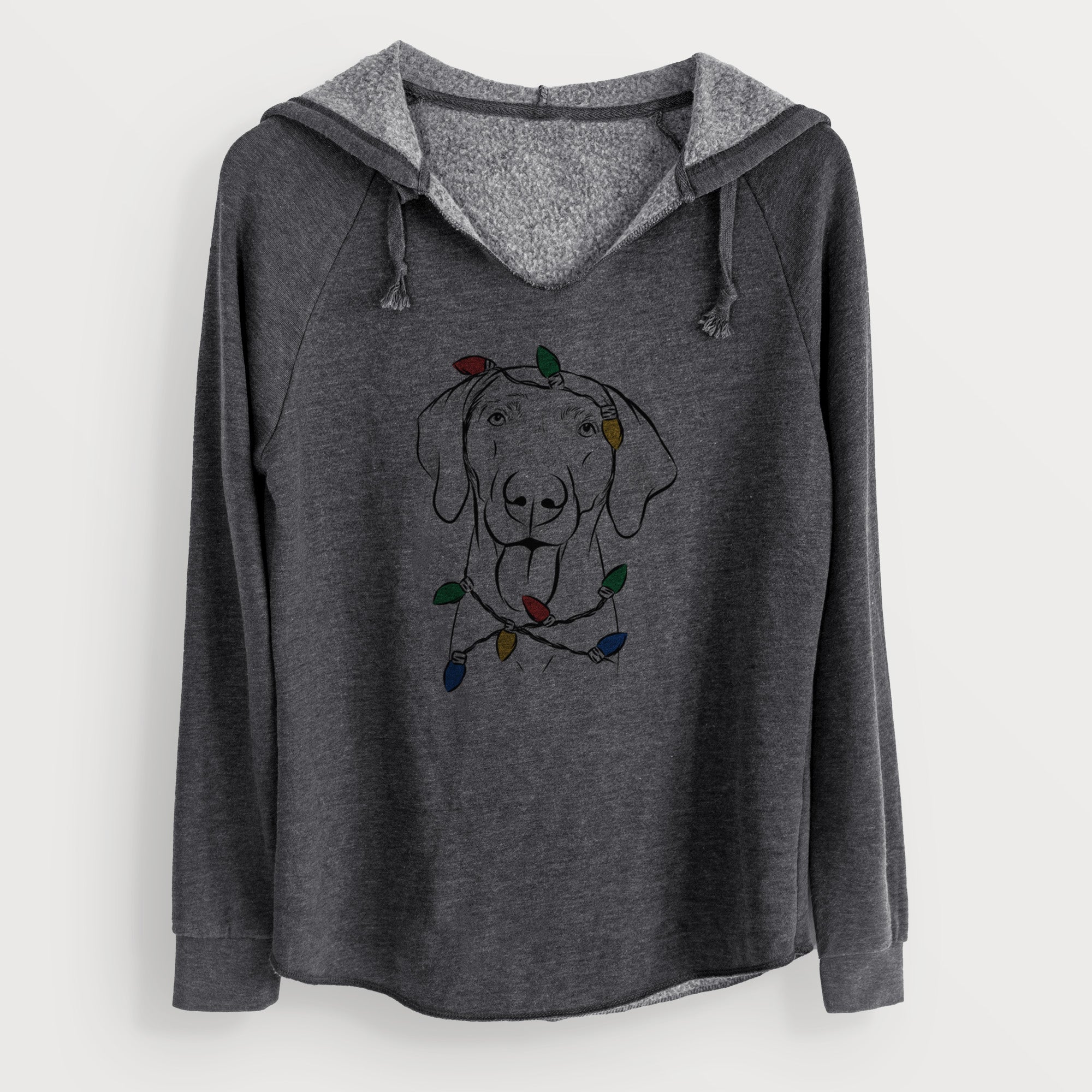 Christmas Lights Jackson the Weimaraner - Cali Wave Hooded Sweatshirt