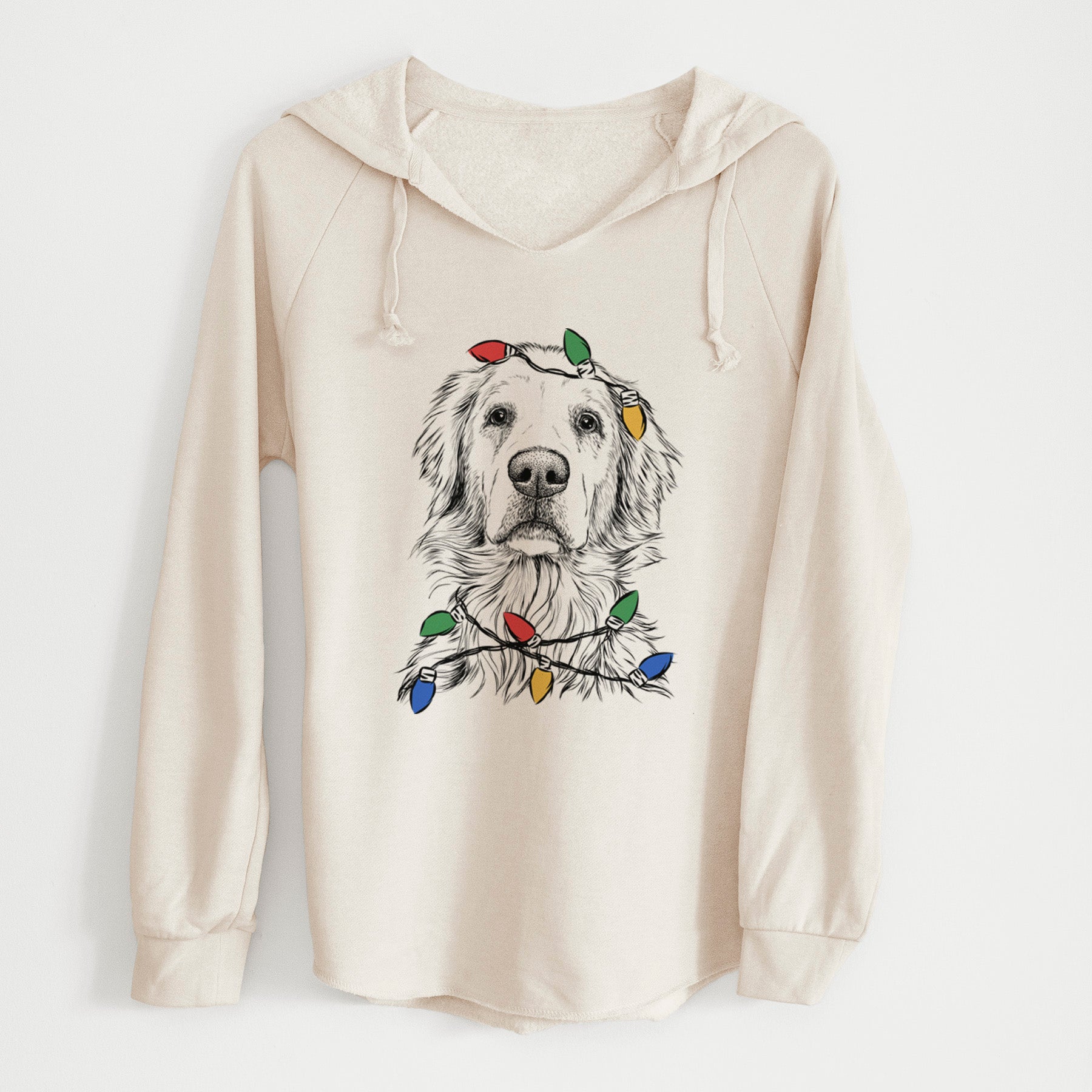 Christmas Lights Jake aroni the Golden Retriever - Cali Wave Hooded Sweatshirt