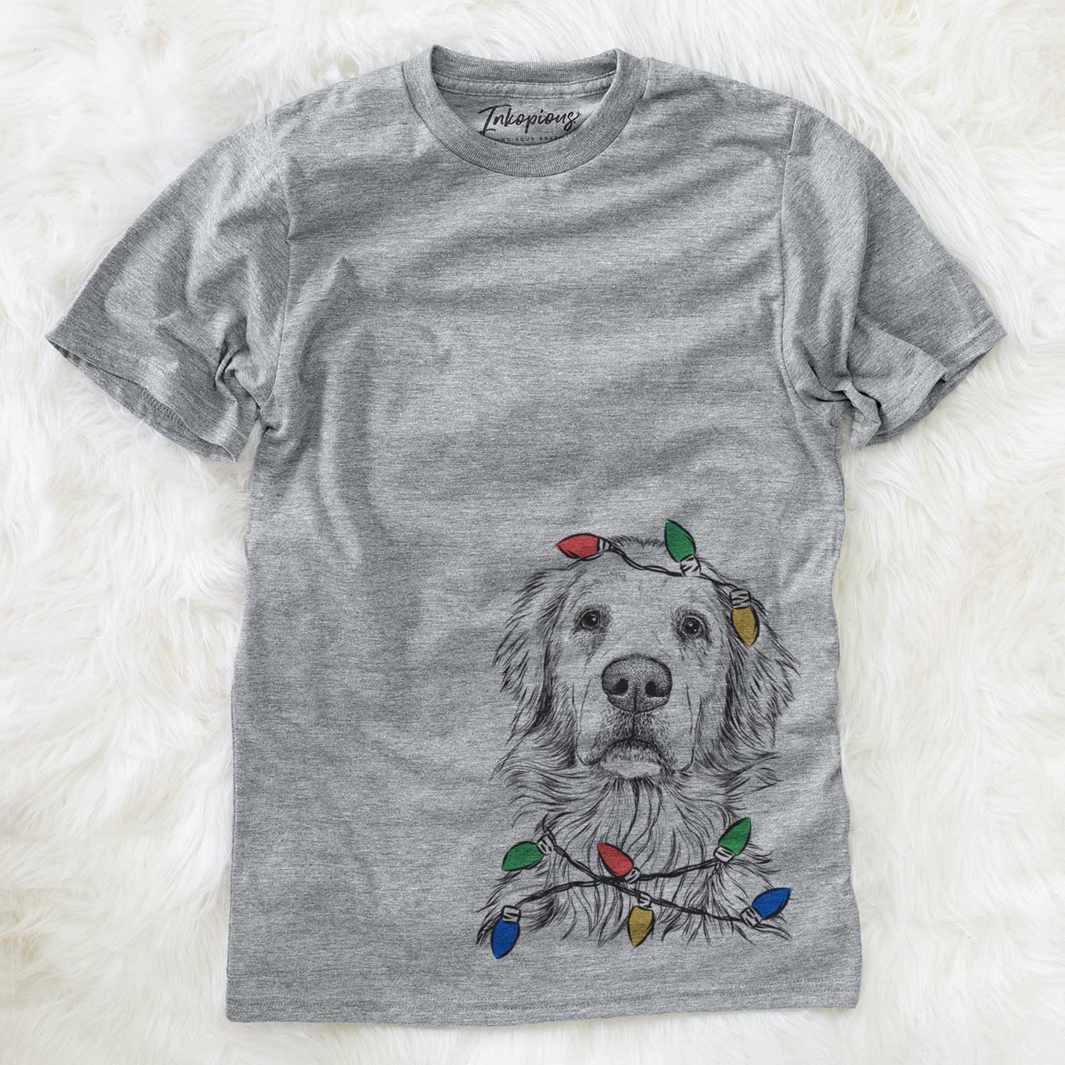 Christmas Lights Jake aroni the Golden Retriever - Unisex Crewneck