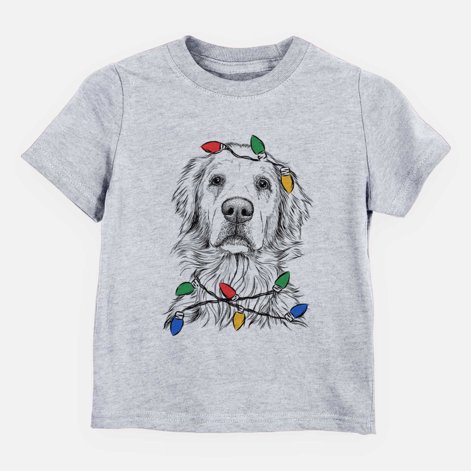 Christmas Lights Jake aroni the Golden Retriever - Kids/Youth/Toddler Shirt