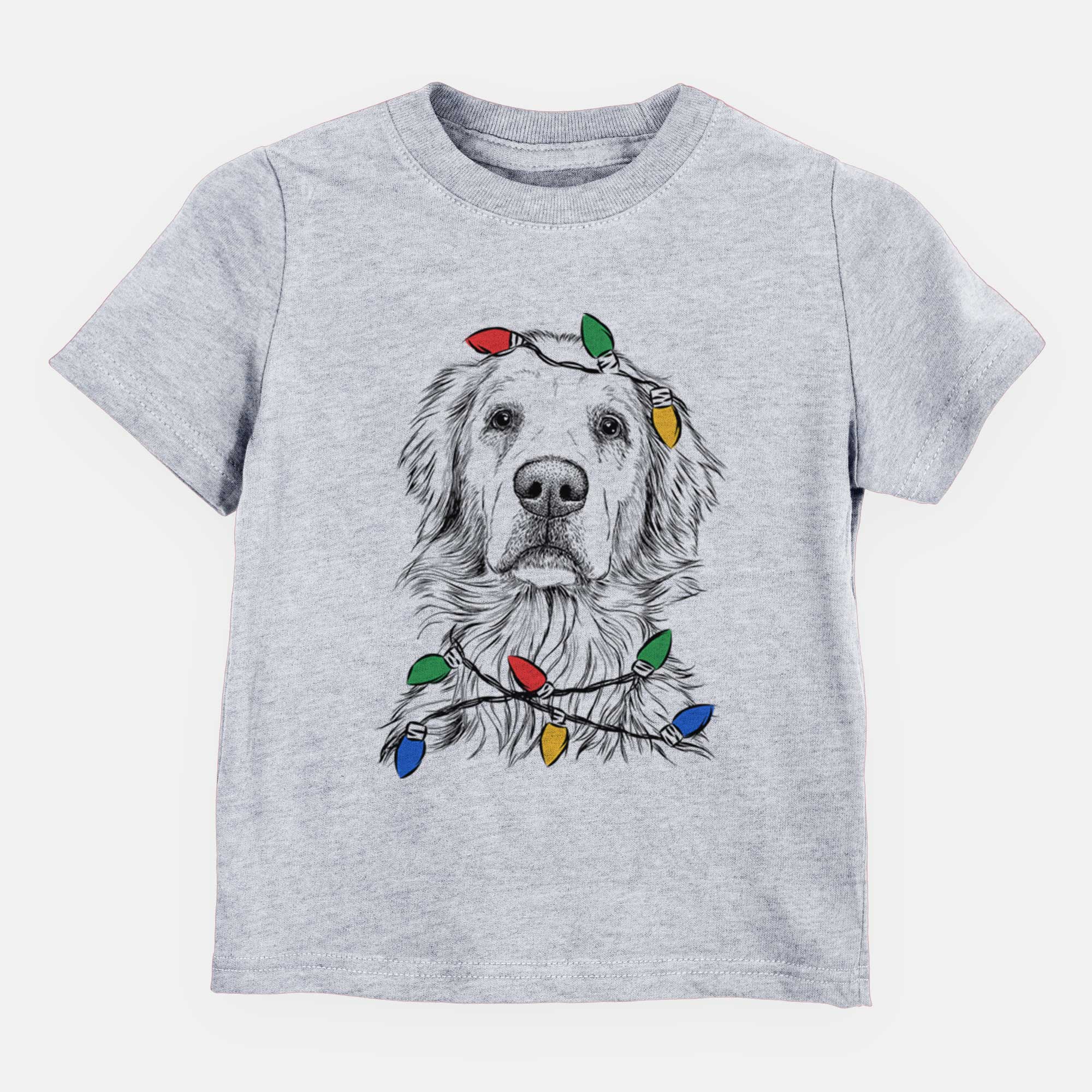 Christmas Lights Jake aroni the Golden Retriever - Kids/Youth/Toddler Shirt