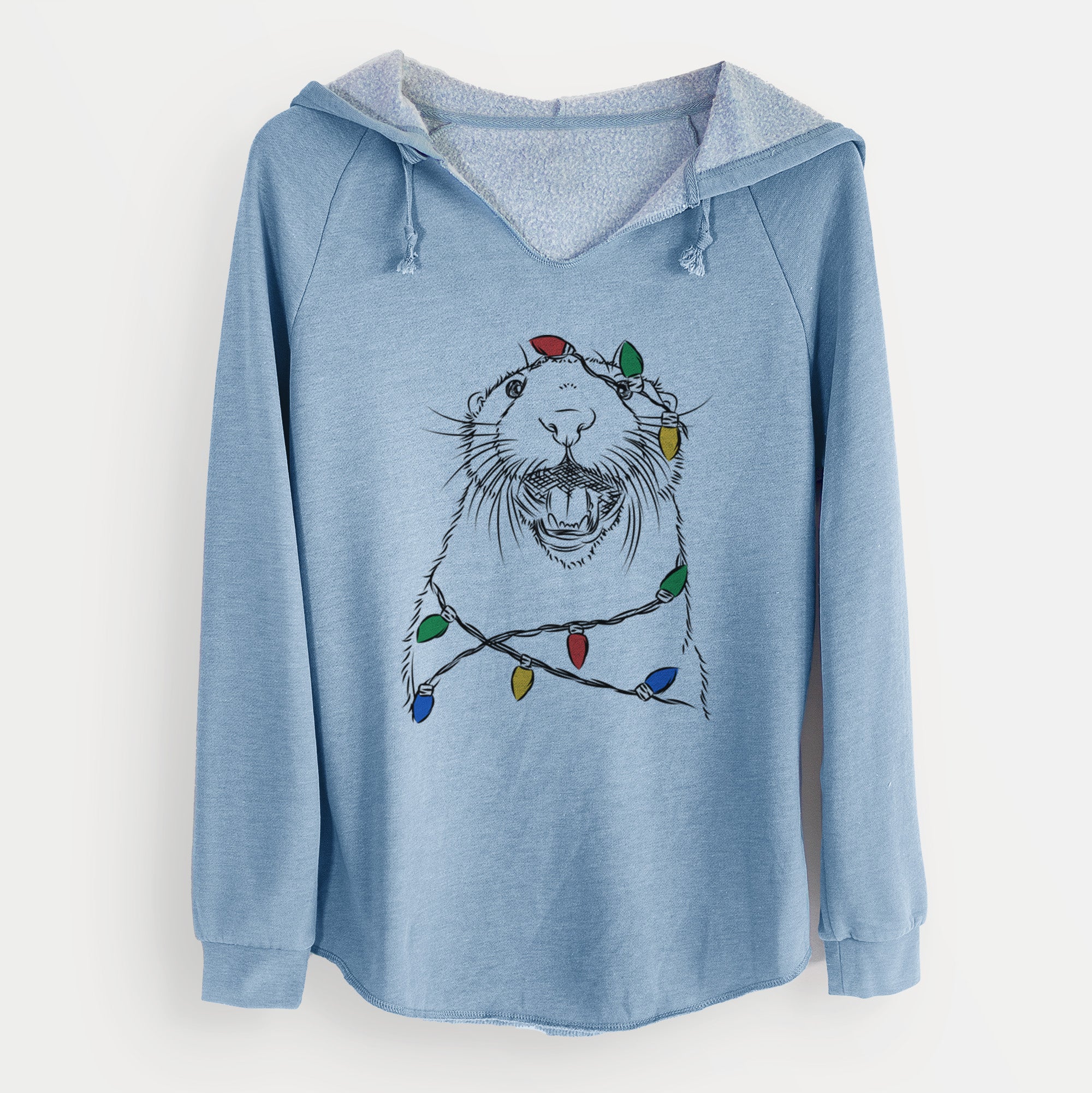 Christmas Lights Jasper the River Otter - Cali Wave Hooded Sweatshirt