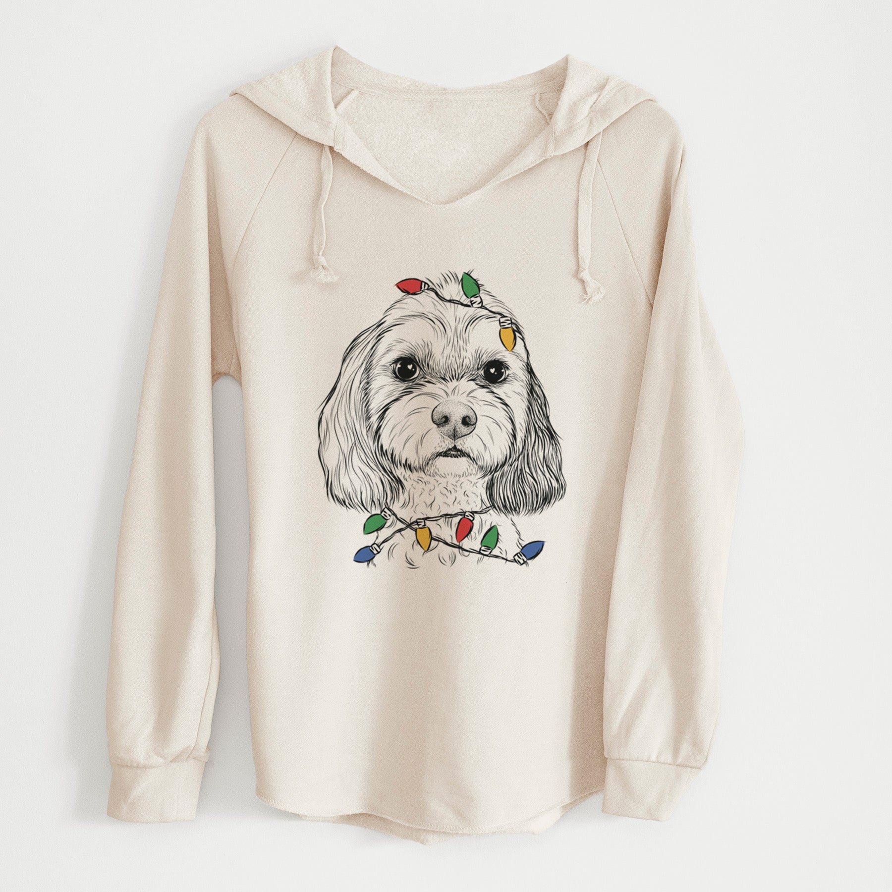 Christmas Lights Jasper Diggins the Cavapoo - Cali Wave Hooded Sweatshirt