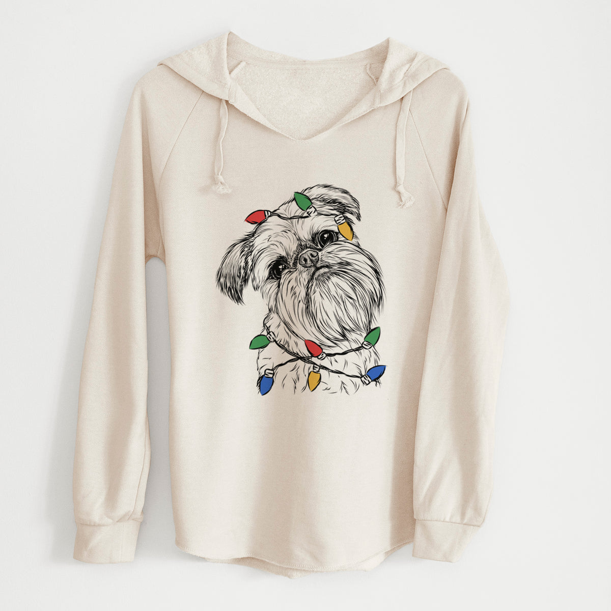 Christmas Lights Jasper Joe the Brussels Griffon - Cali Wave Hooded Sweatshirt