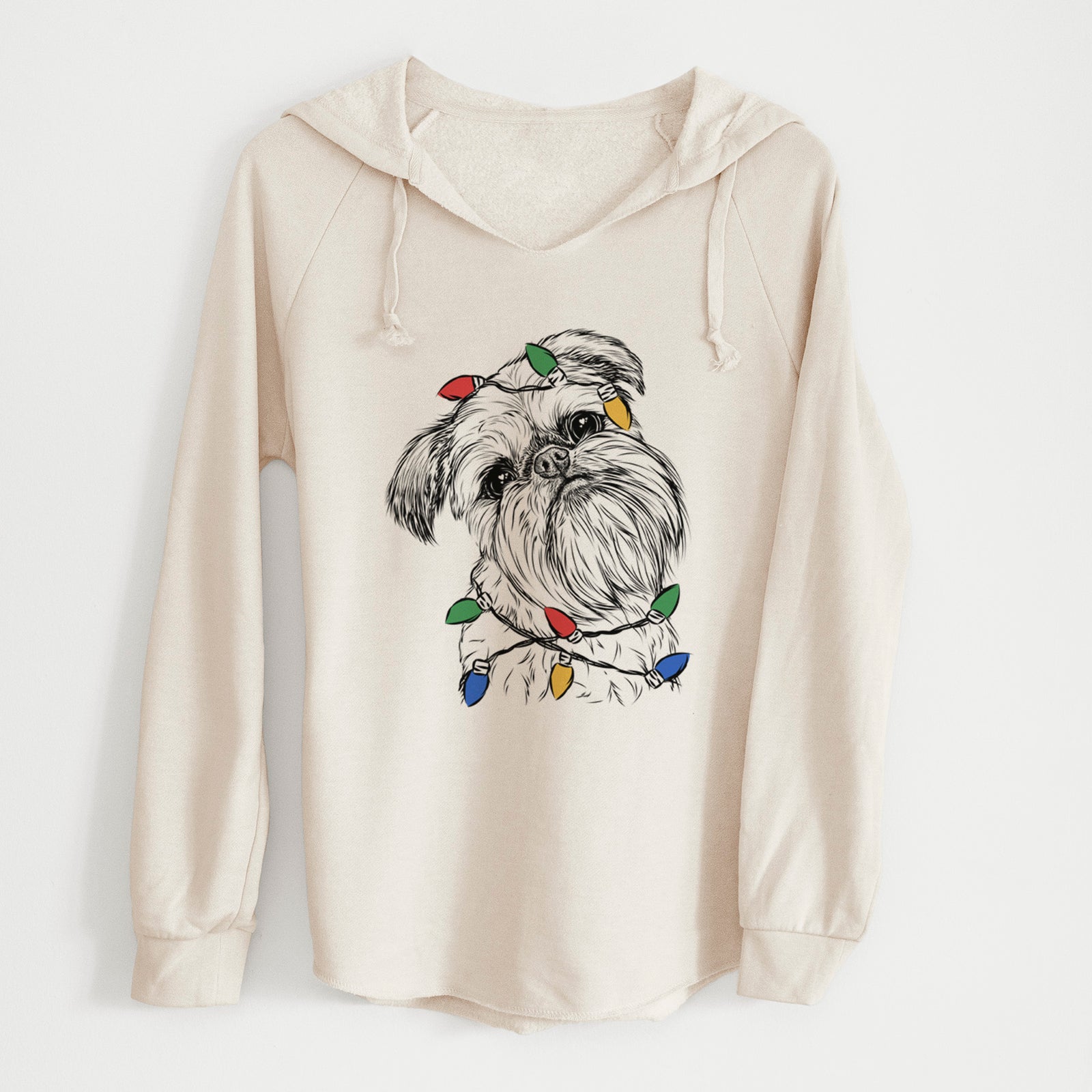 Christmas Lights Jasper Joe the Brussels Griffon - Cali Wave Hooded Sweatshirt