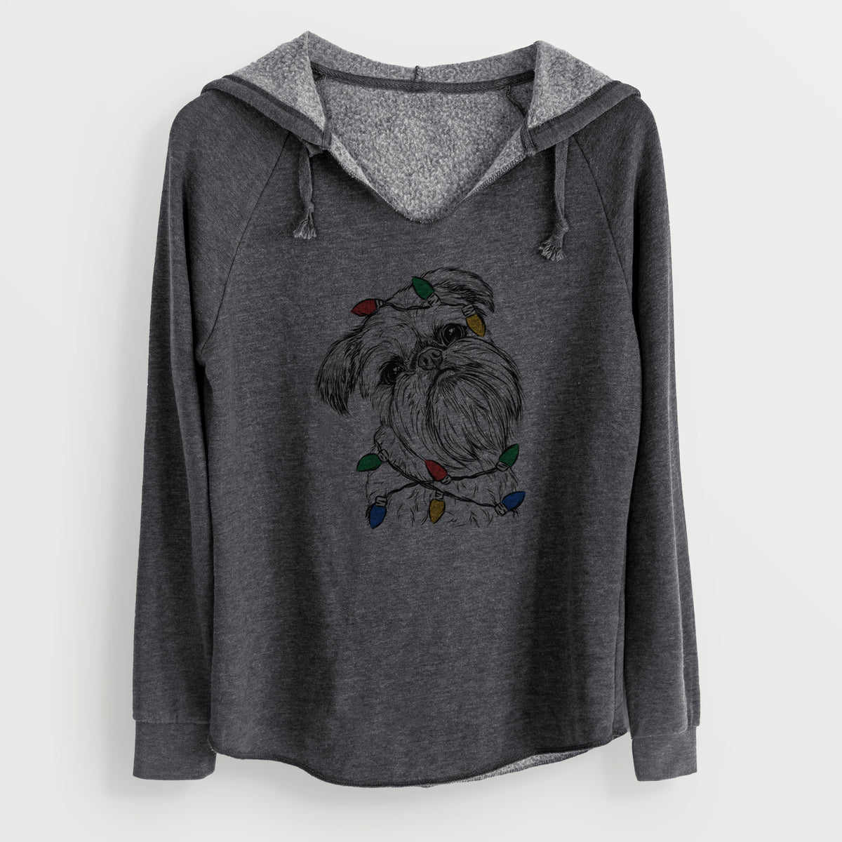 Christmas Lights Jasper Joe the Brussels Griffon - Cali Wave Hooded Sweatshirt