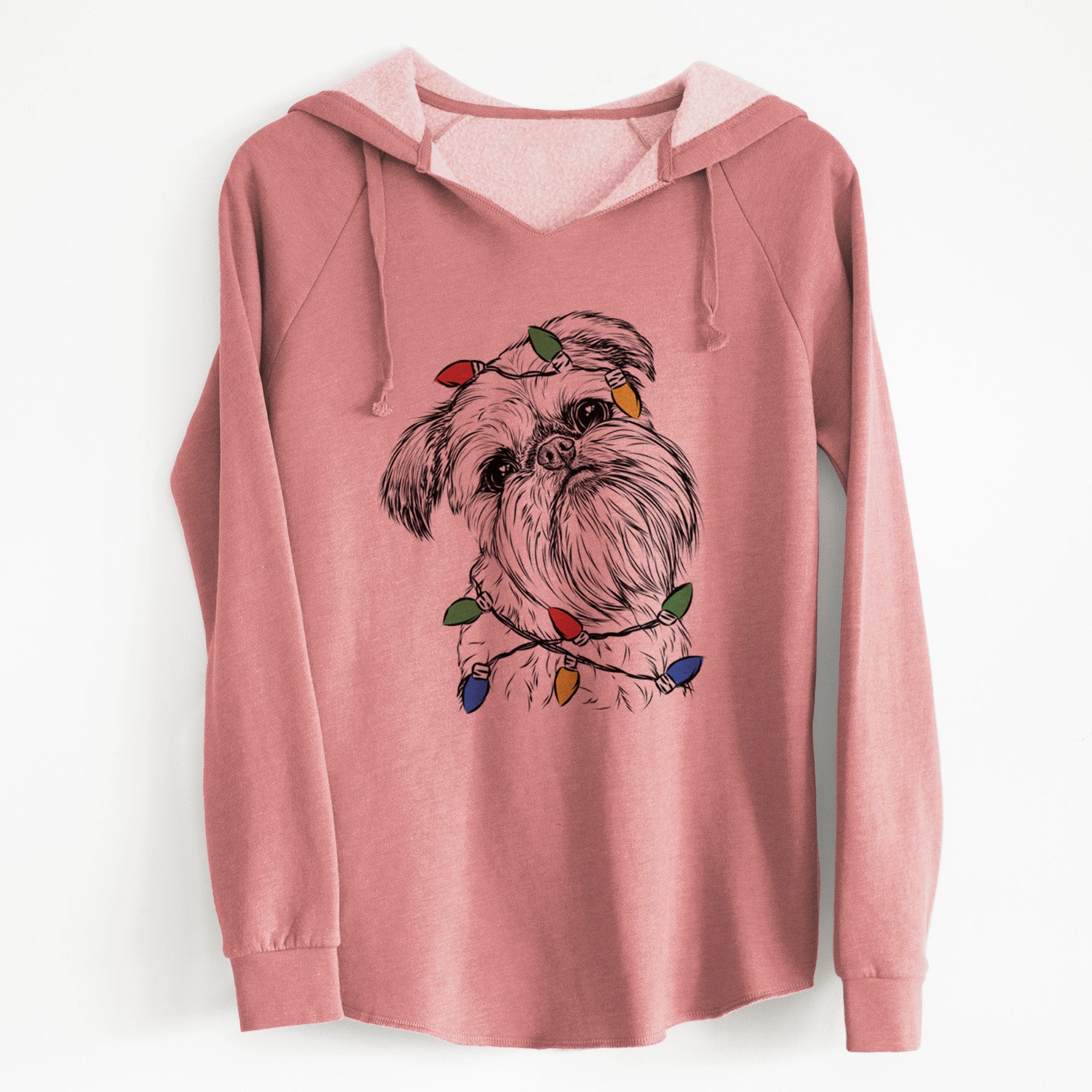 Christmas Lights Jasper Joe the Brussels Griffon - Cali Wave Hooded Sweatshirt