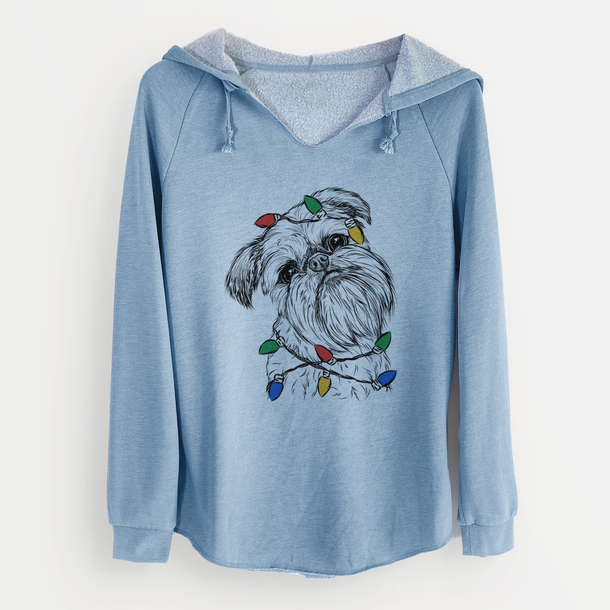 Christmas Lights Jasper Joe the Brussels Griffon - Cali Wave Hooded Sweatshirt