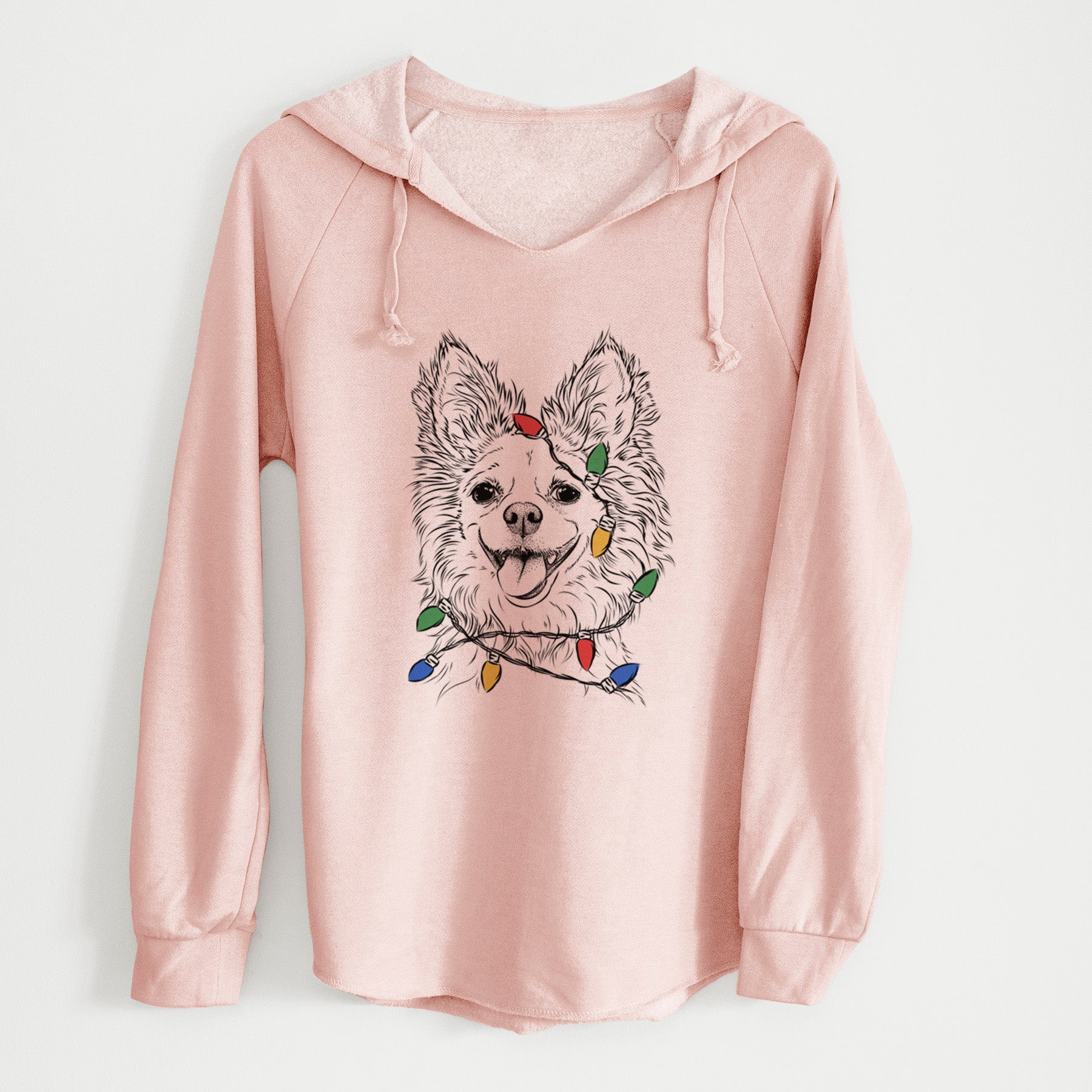 Christmas Lights Jasper the Pomchi - Cali Wave Hooded Sweatshirt