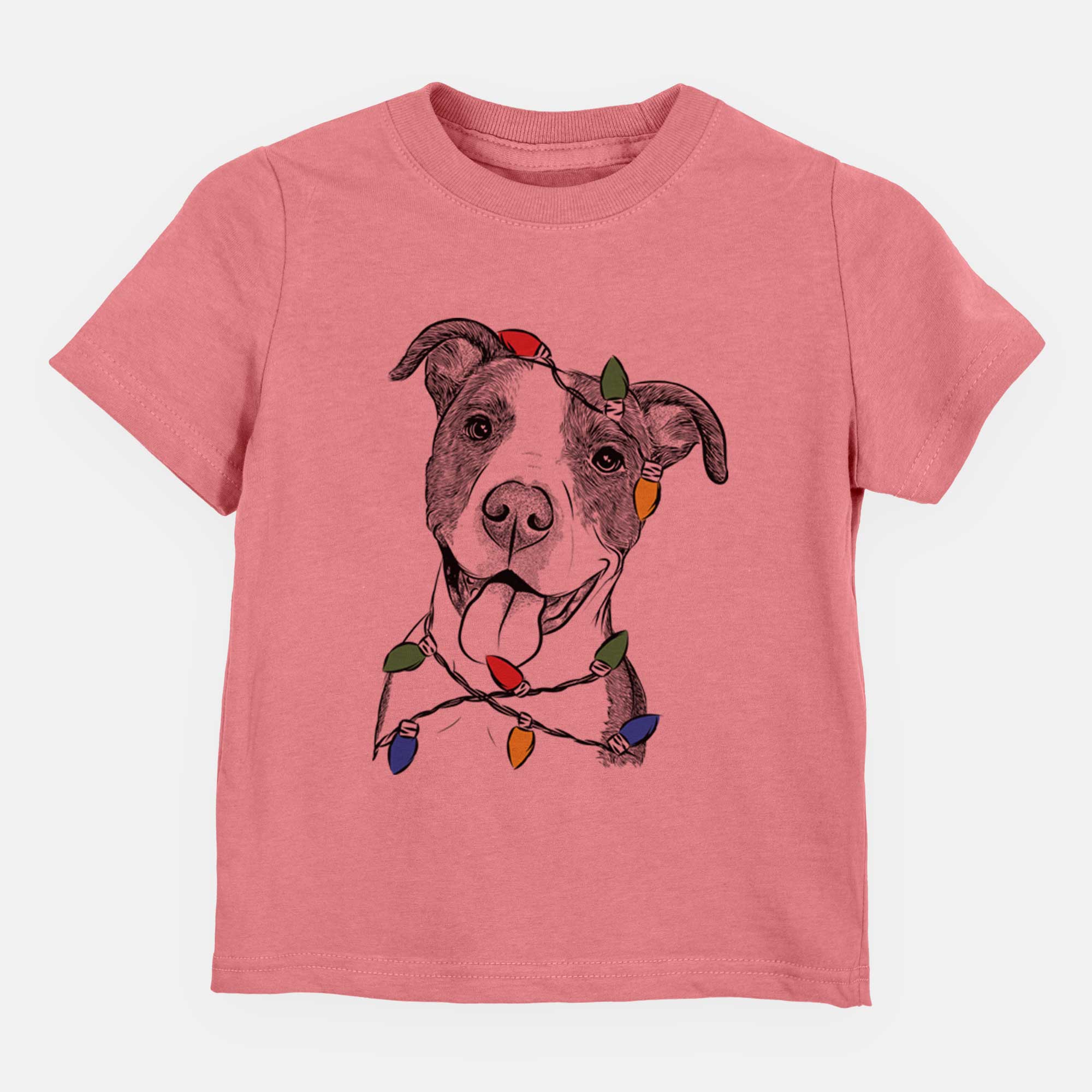 Christmas Lights Jax the American Pitbull Terrier Mix - Kids/Youth/Toddler Shirt