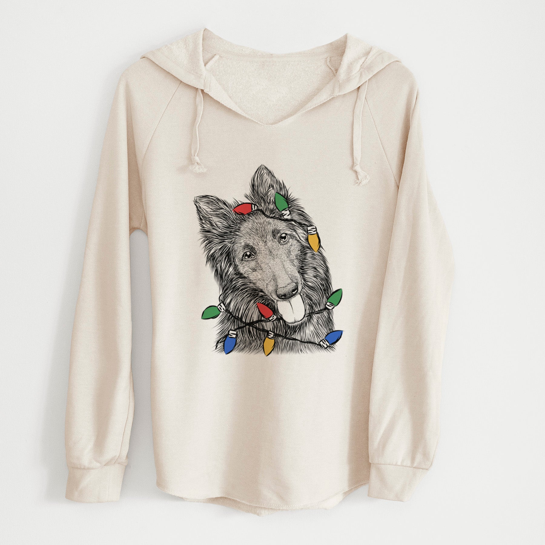 Christmas Lights Jaxx the Belgian Tervuren - Cali Wave Hooded Sweatshirt