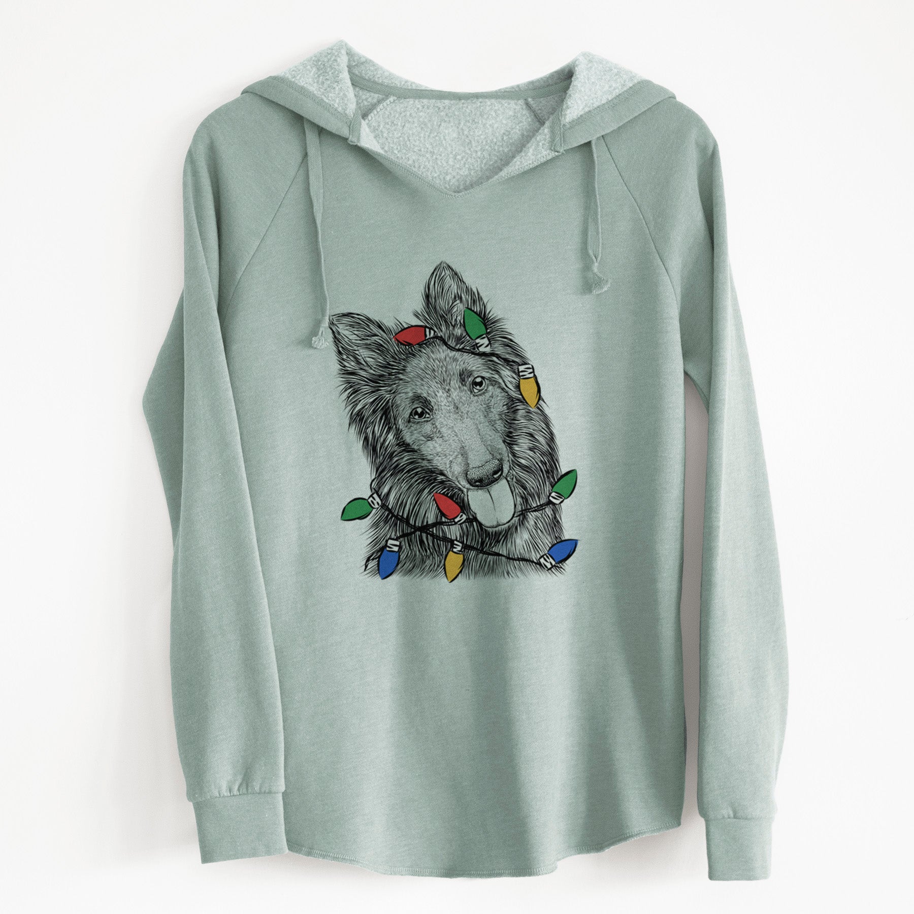 Christmas Lights Jaxx the Belgian Tervuren - Cali Wave Hooded Sweatshirt