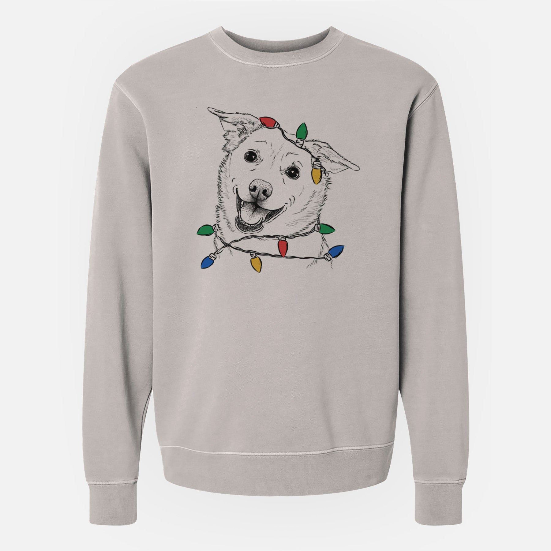 Christmas Lights Jazz the Lab Mix - Unisex Pigment Dyed Crew Sweatshirt