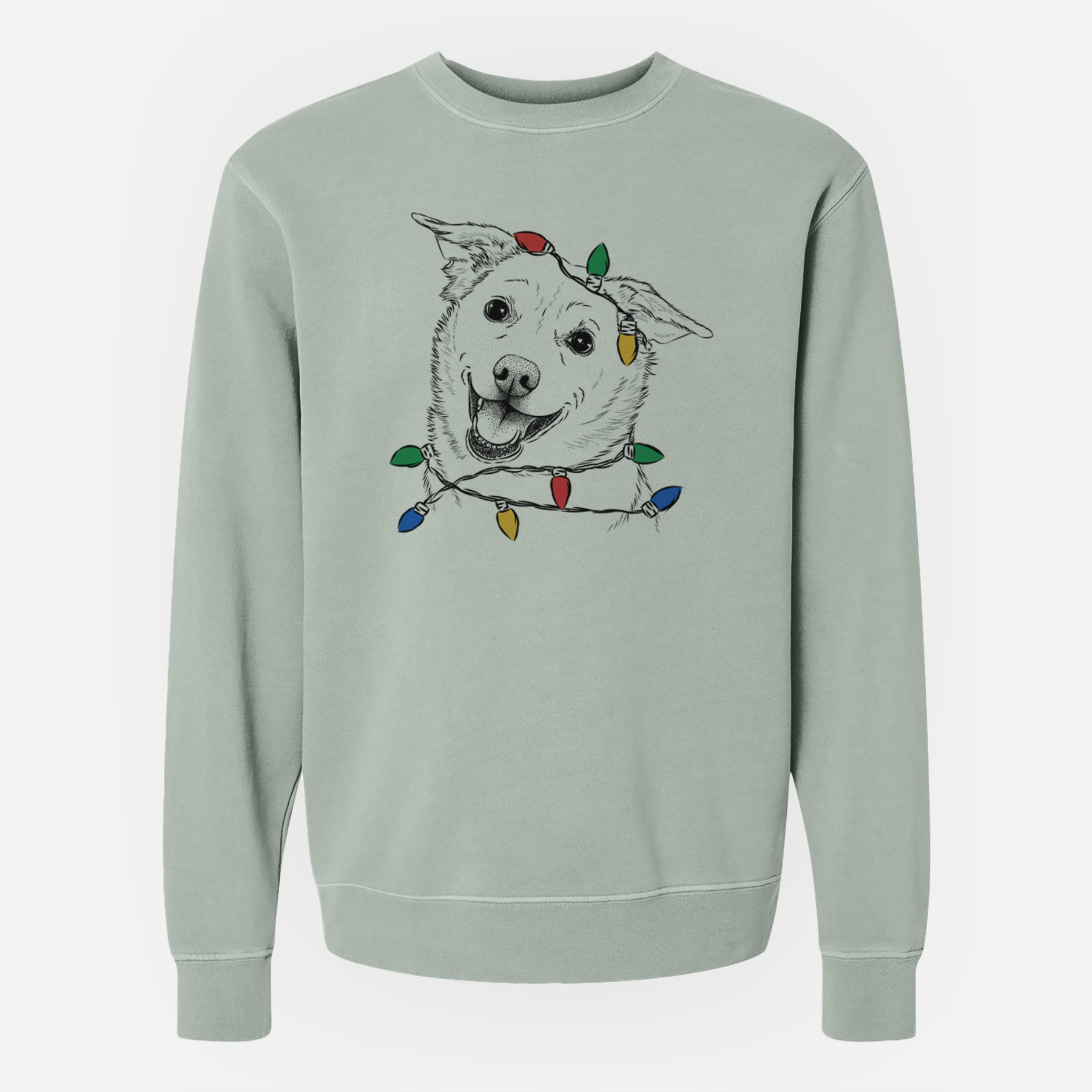 Christmas Lights Jazz the Lab Mix - Unisex Pigment Dyed Crew Sweatshirt