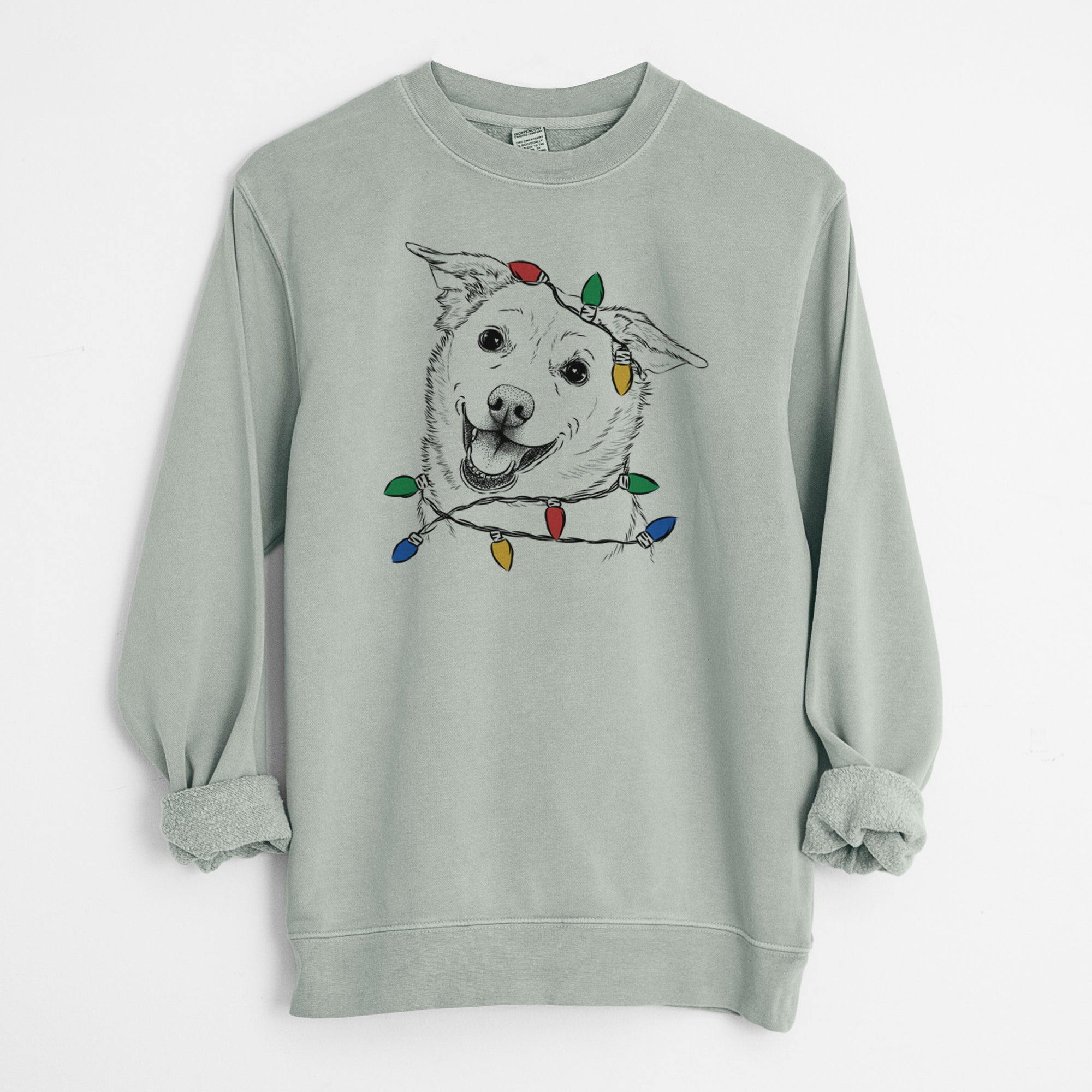 Christmas Lights Jazz the Lab Mix - Unisex Pigment Dyed Crew Sweatshirt