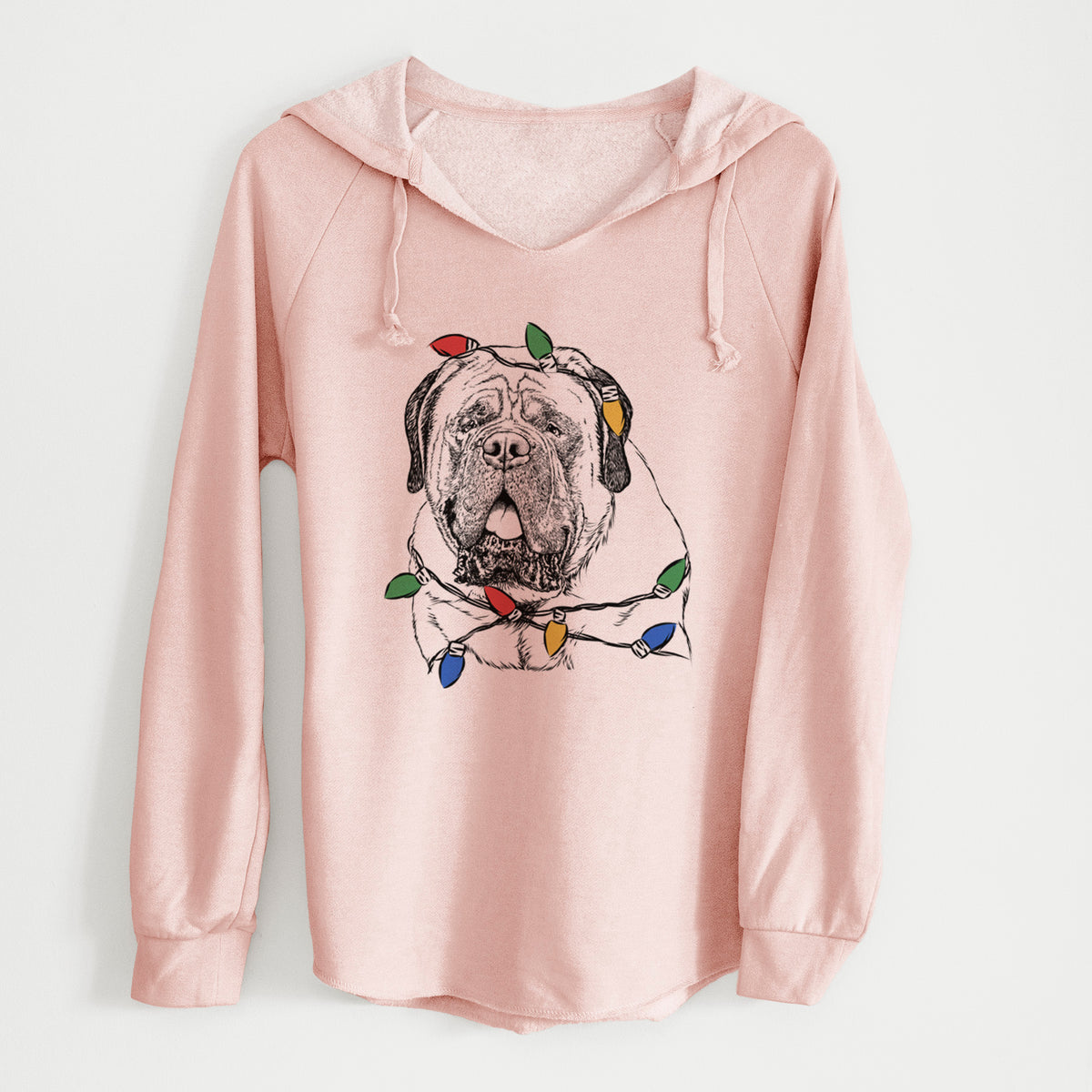 Christmas Lights Jed the English Mastiff - Cali Wave Hooded Sweatshirt
