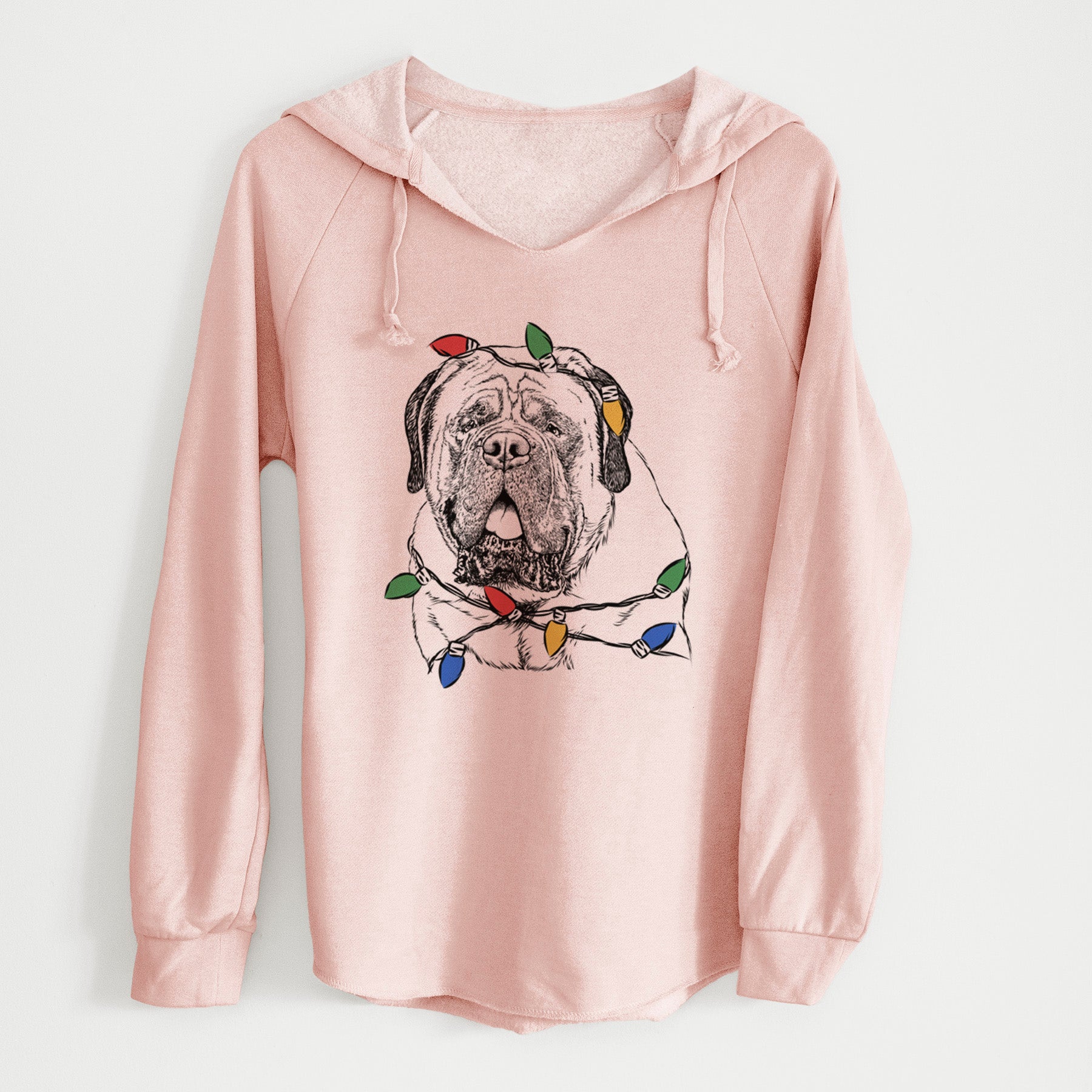 Christmas Lights Jed the English Mastiff - Cali Wave Hooded Sweatshirt