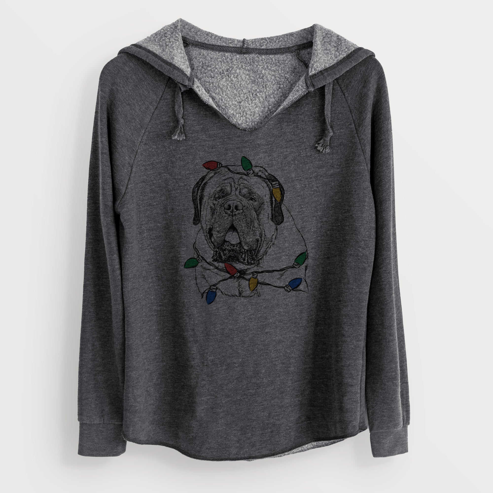 Christmas Lights Jed the English Mastiff - Cali Wave Hooded Sweatshirt