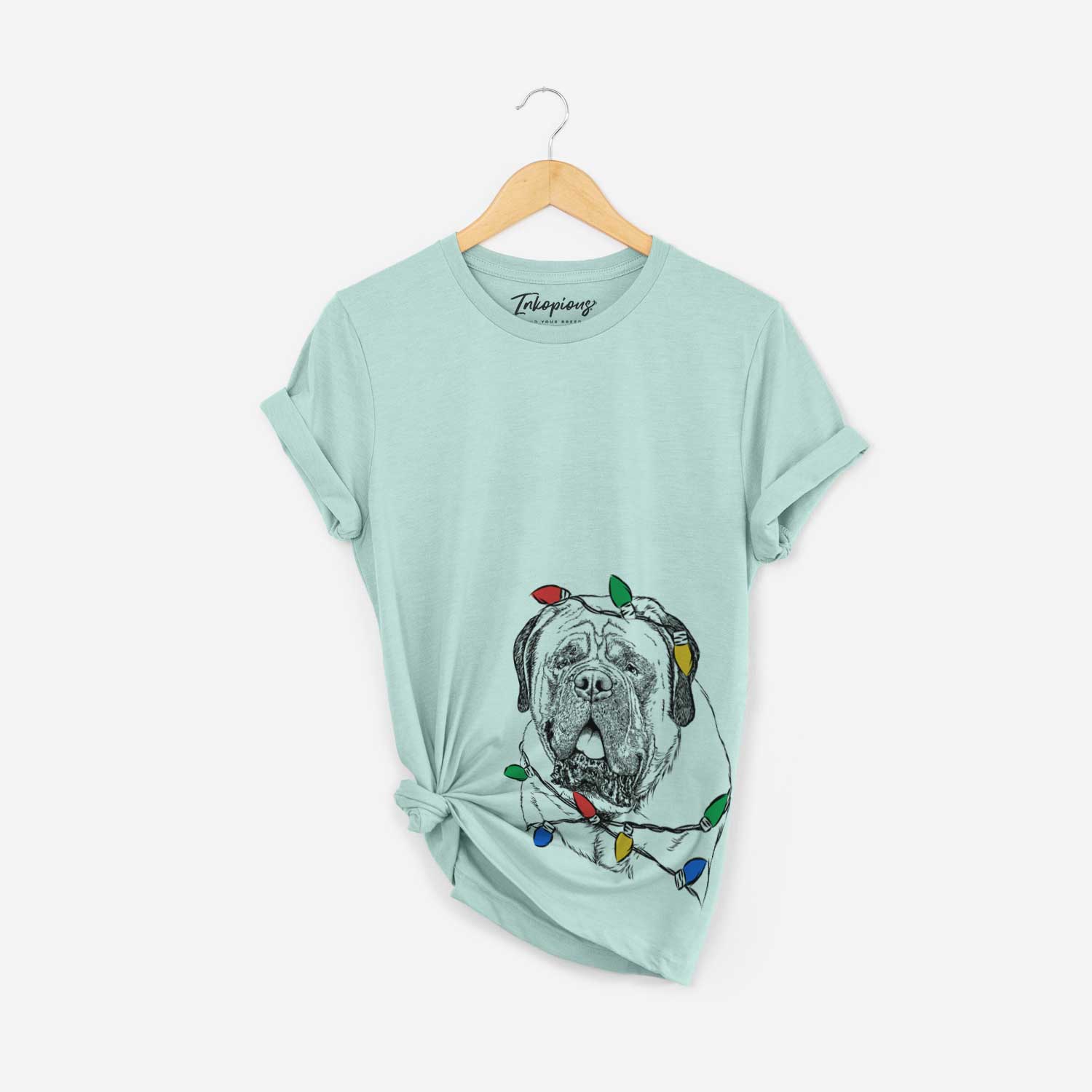 Christmas Lights Jed the English Mastiff - Unisex Crewneck