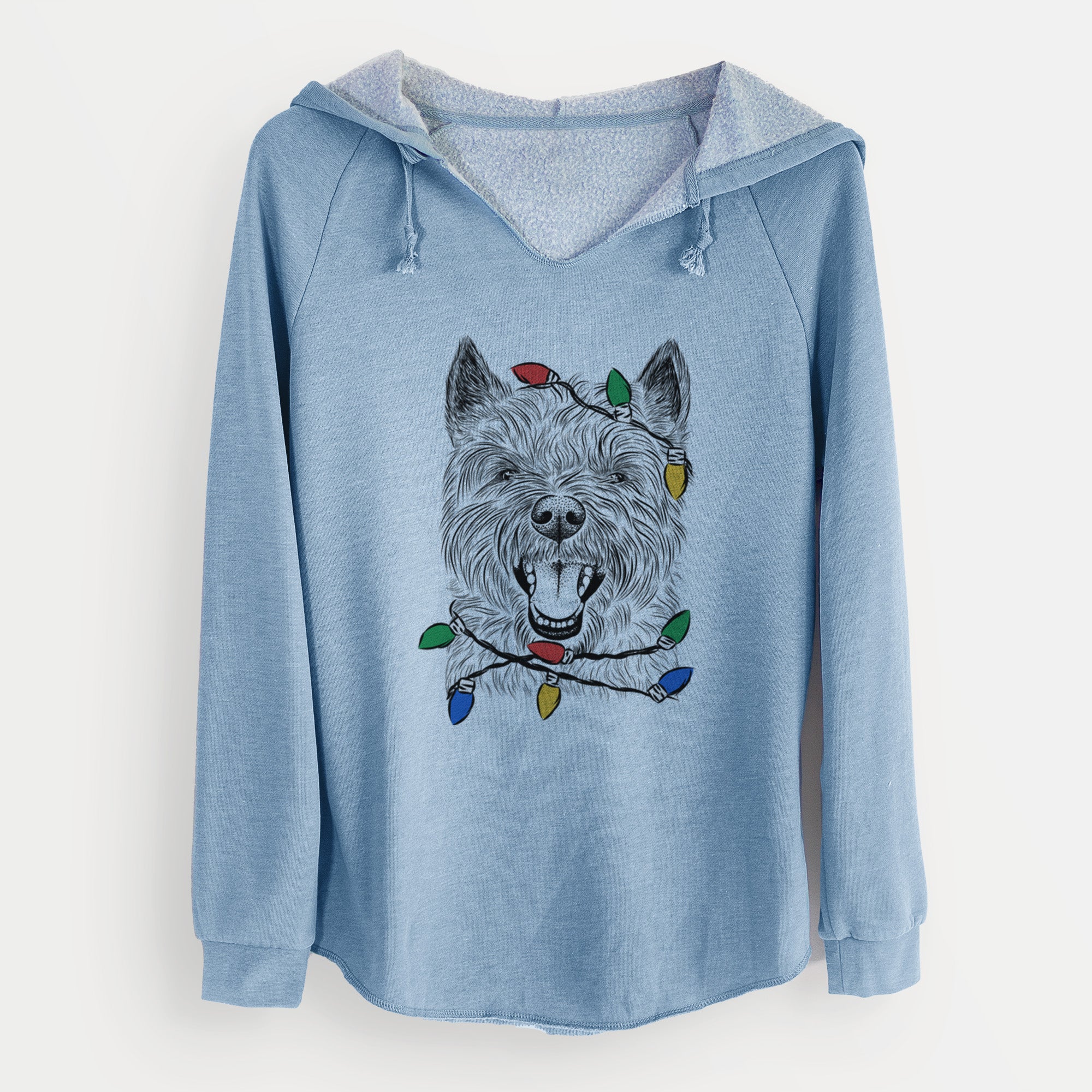 Christmas Lights Jeff the Cairn Terrier - Cali Wave Hooded Sweatshirt