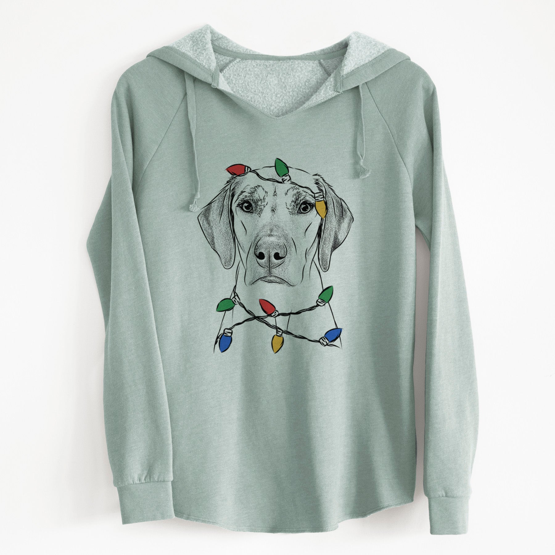 Christmas Lights Jenga the Rhodesian Ridgeback - Cali Wave Hooded Sweatshirt