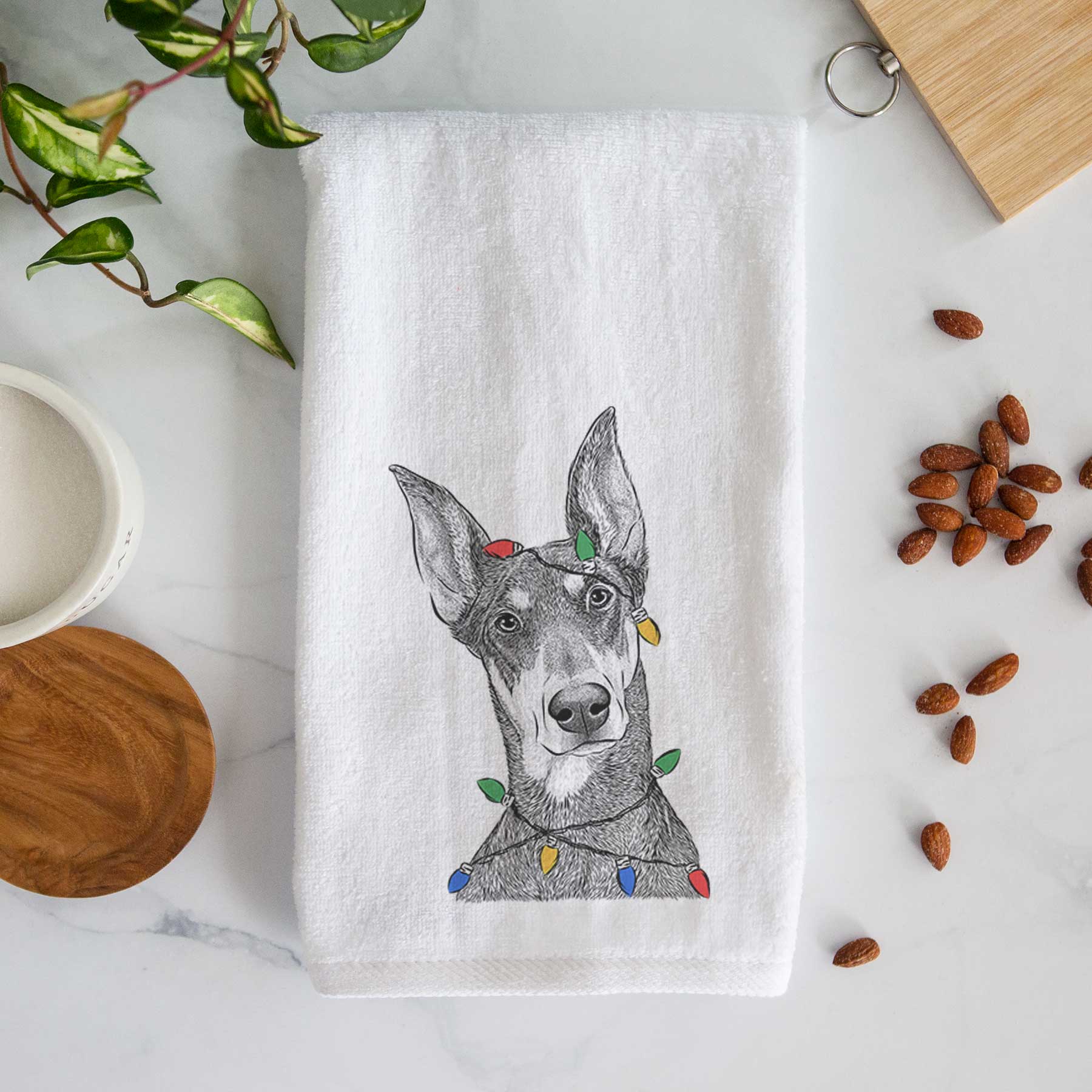 Jenna the Doberman Pinscher Decorative Hand Towel