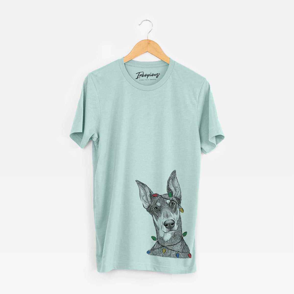 Christmas Lights Jenna the Doberman Pinscher - Unisex Crewneck