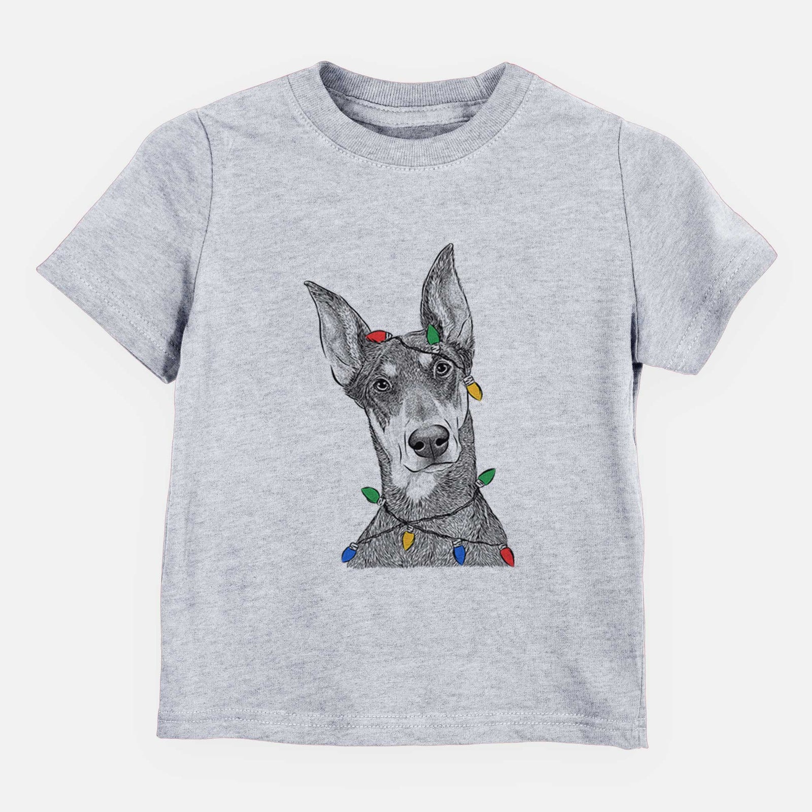 Christmas Lights Jenna the Doberman Pinscher - Kids/Youth/Toddler Shirt