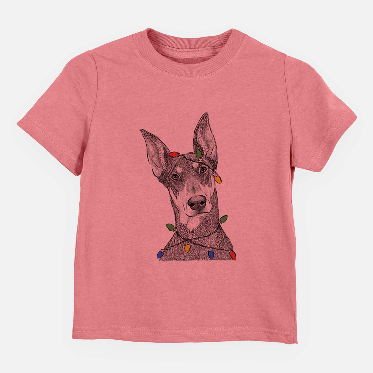 Christmas Lights Jenna the Doberman Pinscher - Kids/Youth/Toddler Shirt