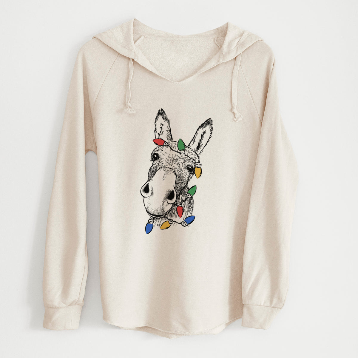 Christmas Lights Jenny the Donkey - Cali Wave Hooded Sweatshirt