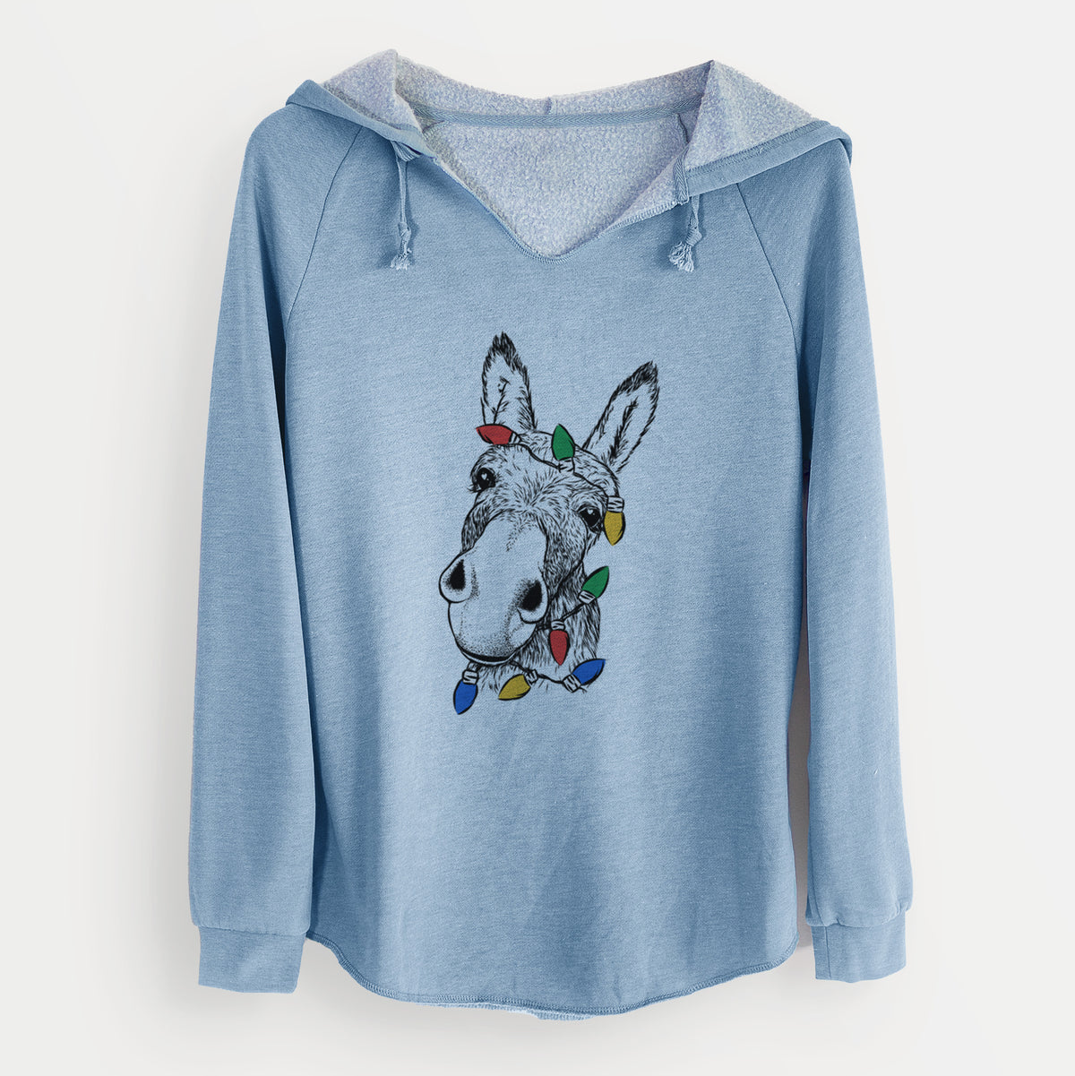 Christmas Lights Jenny the Donkey - Cali Wave Hooded Sweatshirt