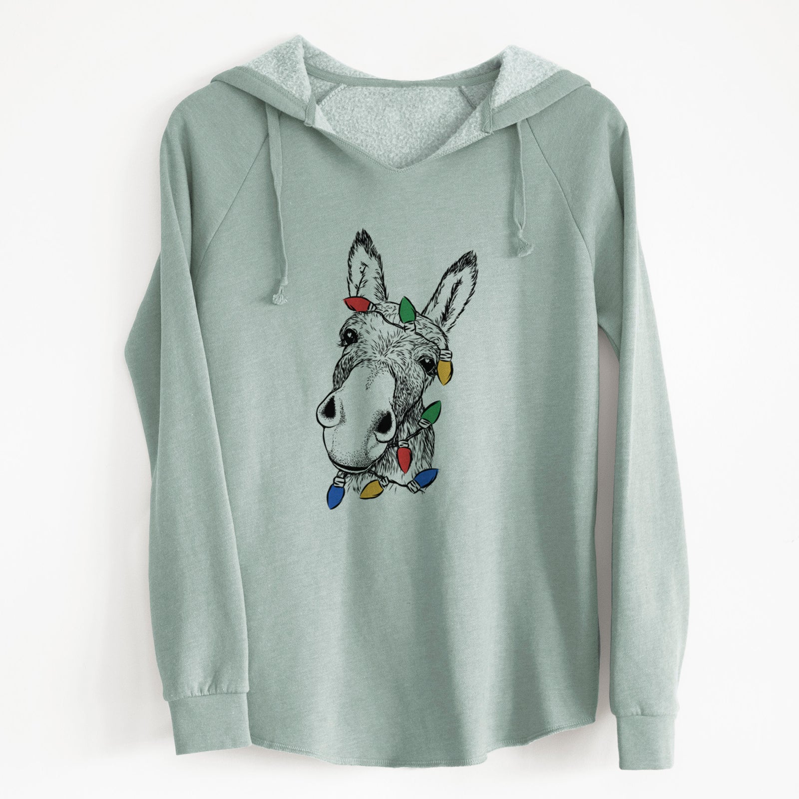 Christmas Lights Jenny the Donkey - Cali Wave Hooded Sweatshirt