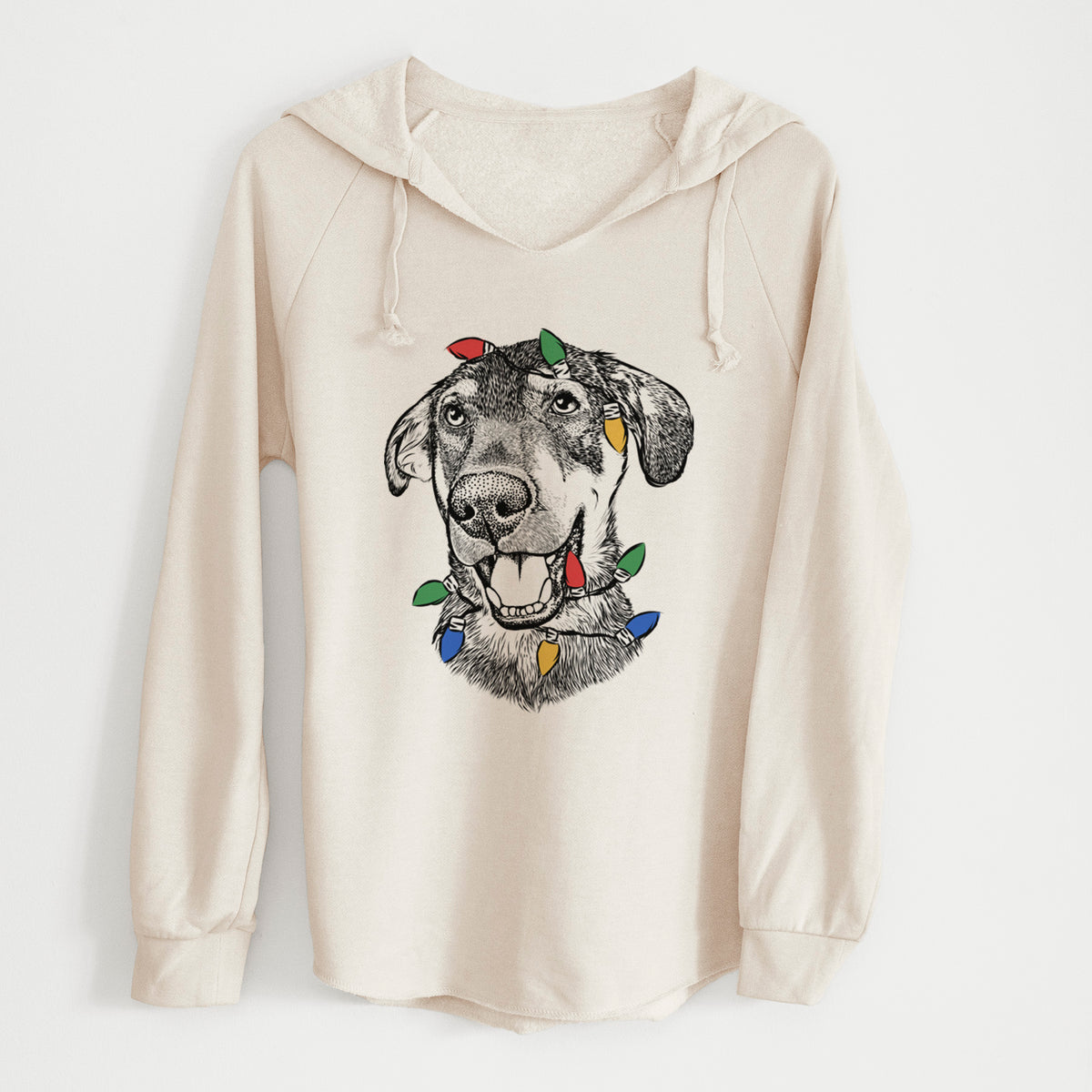 Christmas Lights Jet the Mixed Breed - Cali Wave Hooded Sweatshirt