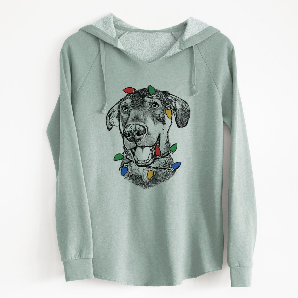 Christmas Lights Jet the Mixed Breed - Cali Wave Hooded Sweatshirt