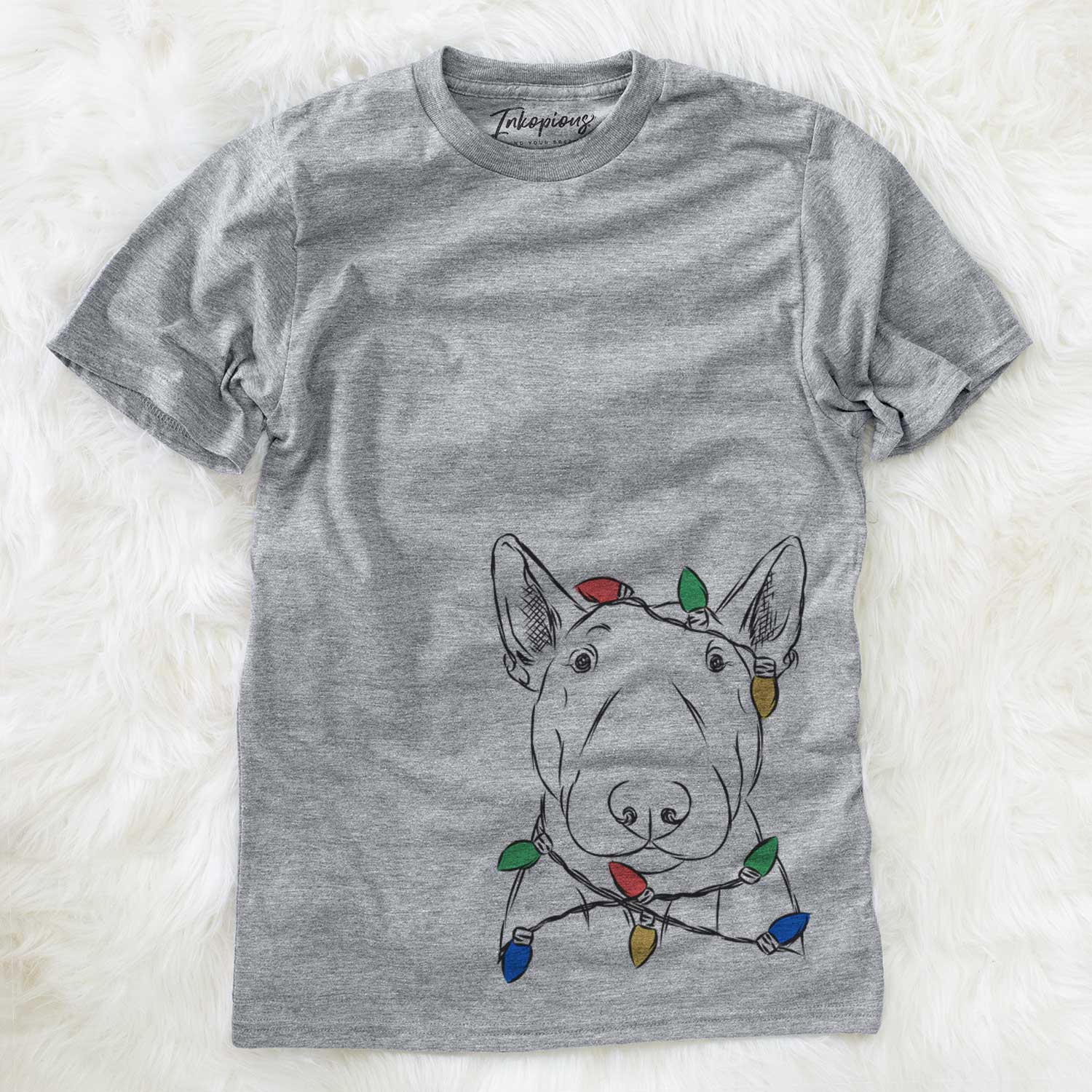 Christmas Lights Jett the Bull Terrier - Unisex Crewneck