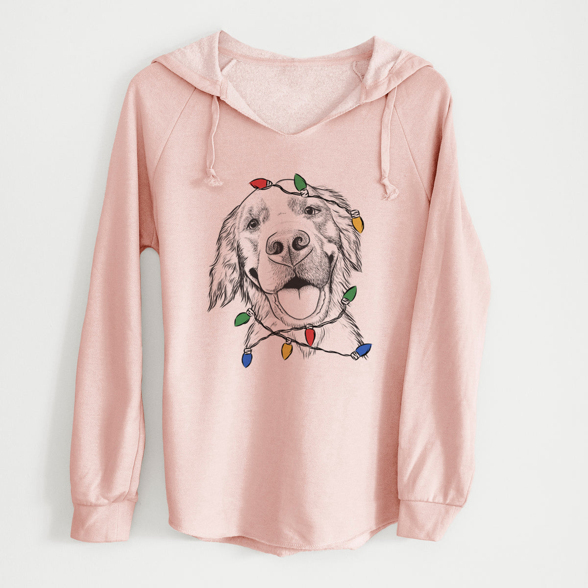 Christmas Lights Jordy the Golden Retriever - Cali Wave Hooded Sweatshirt
