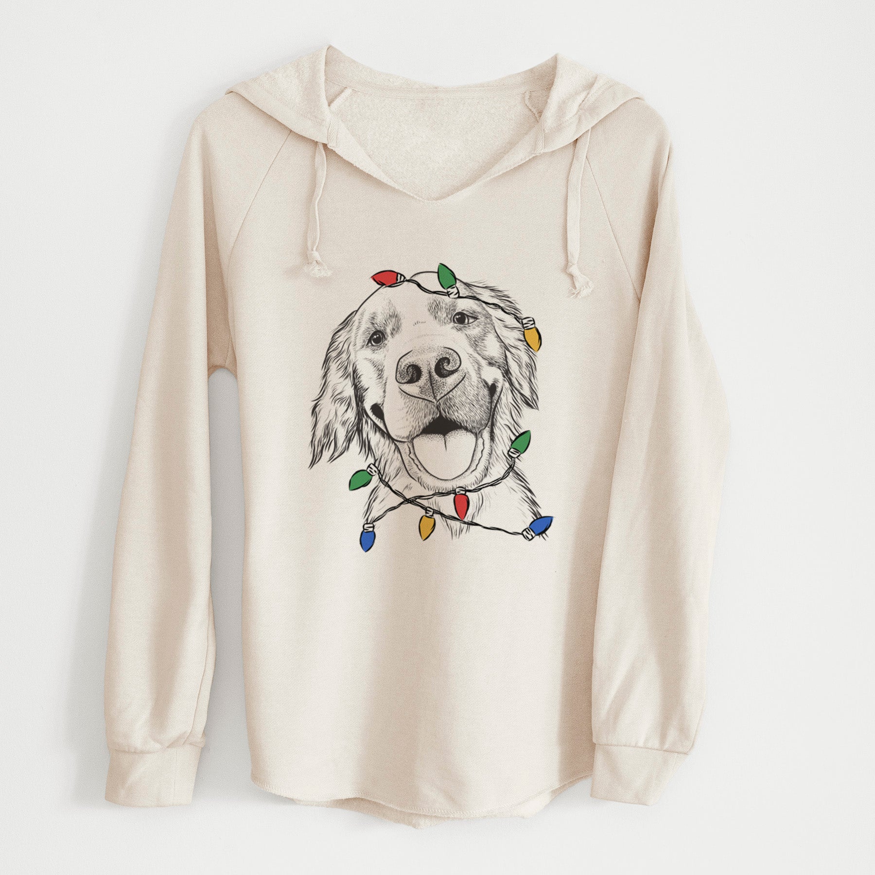 Christmas Lights Jordy the Golden Retriever - Cali Wave Hooded Sweatshirt